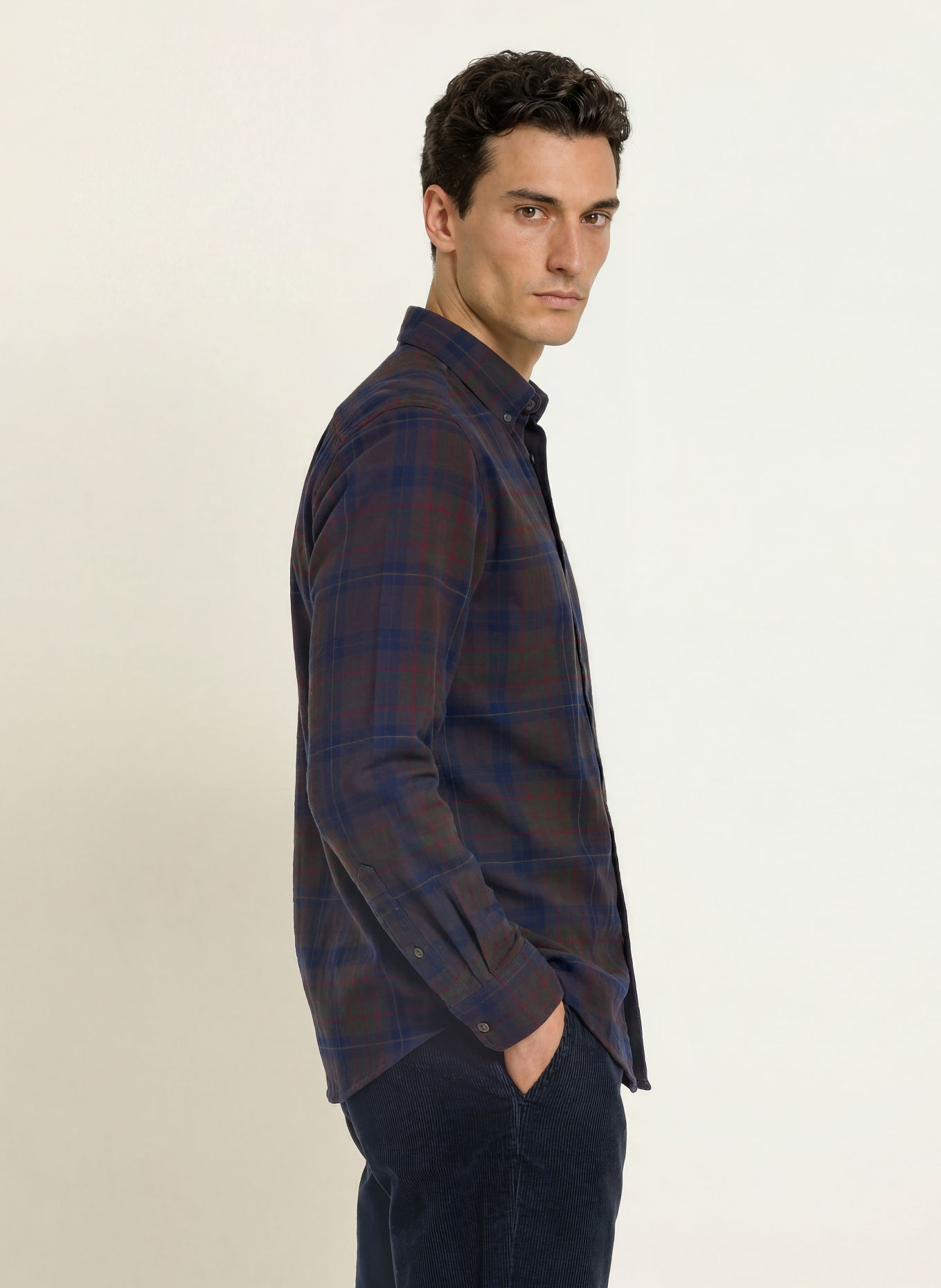 STROKESMAN'S Cămașă din flanel, croială regular: OLIV / ROȘU ÎNCHIS / ALBASTRU ÎNCHIS