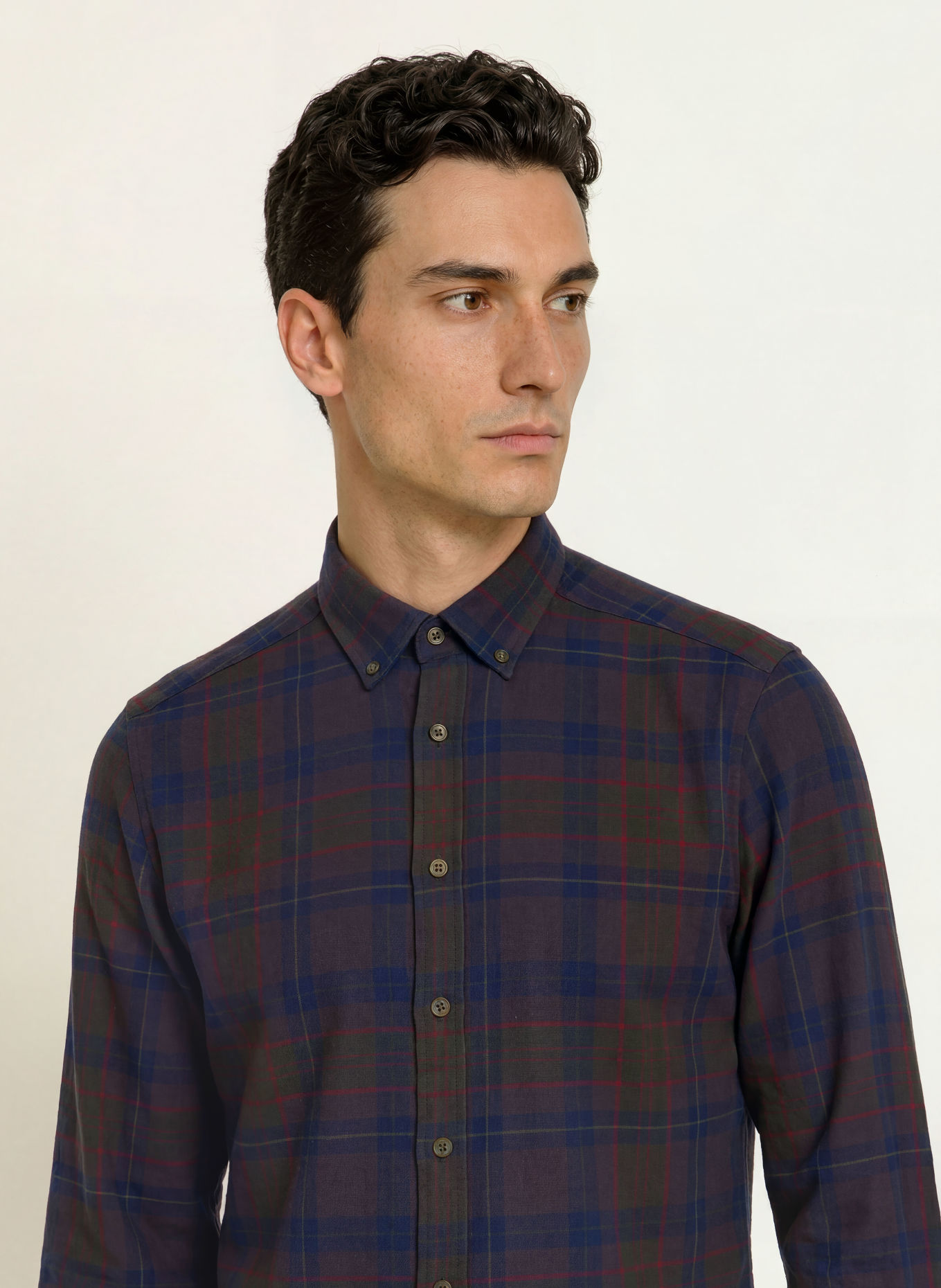 STROKESMAN'S Cămașă din flanel, croială regular: OLIV / ROȘU ÎNCHIS / ALBASTRU ÎNCHIS