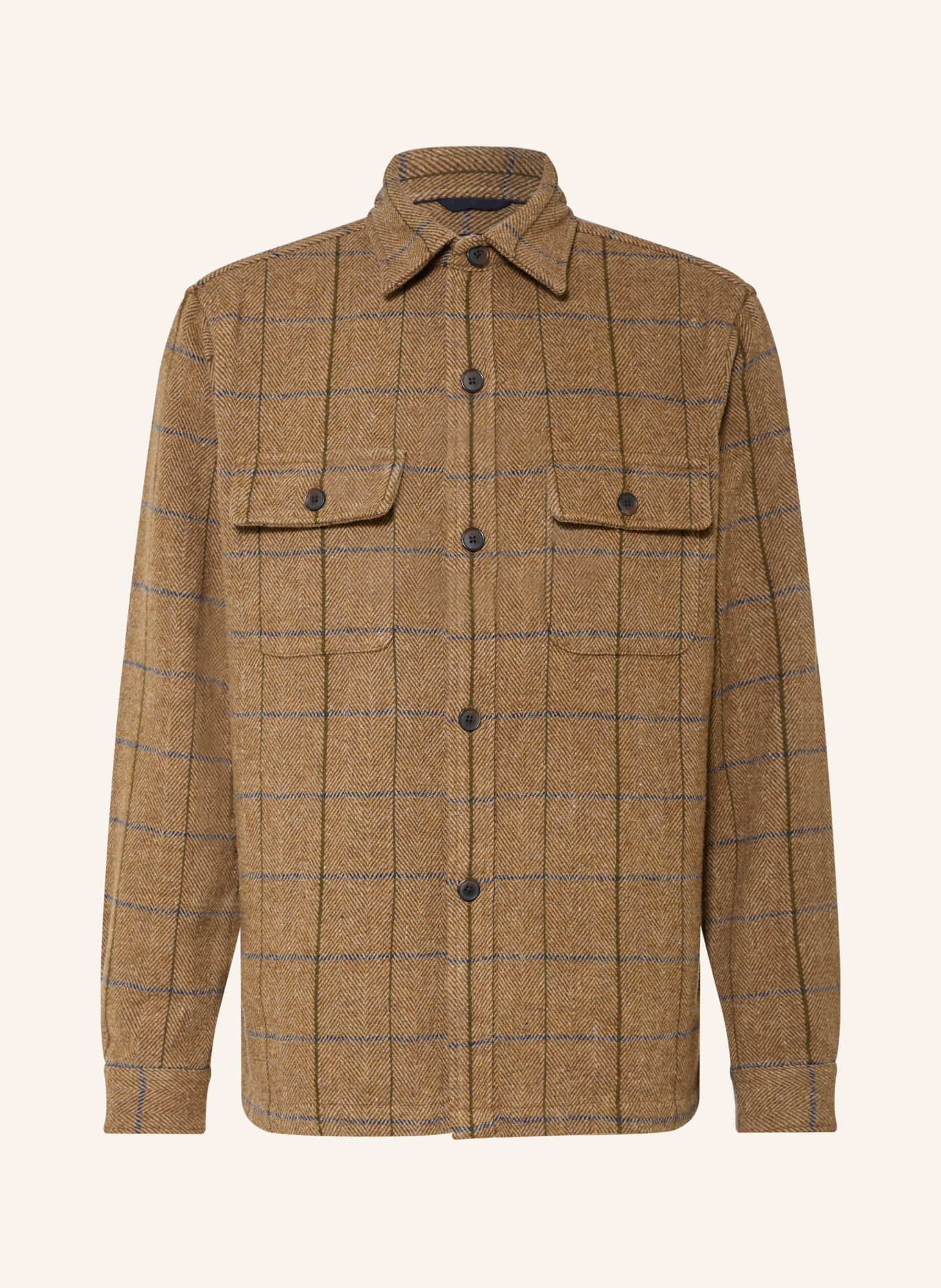 STROKESMAN'S Overshirt: DARK BROWN / OLIVE / DARK BLUE