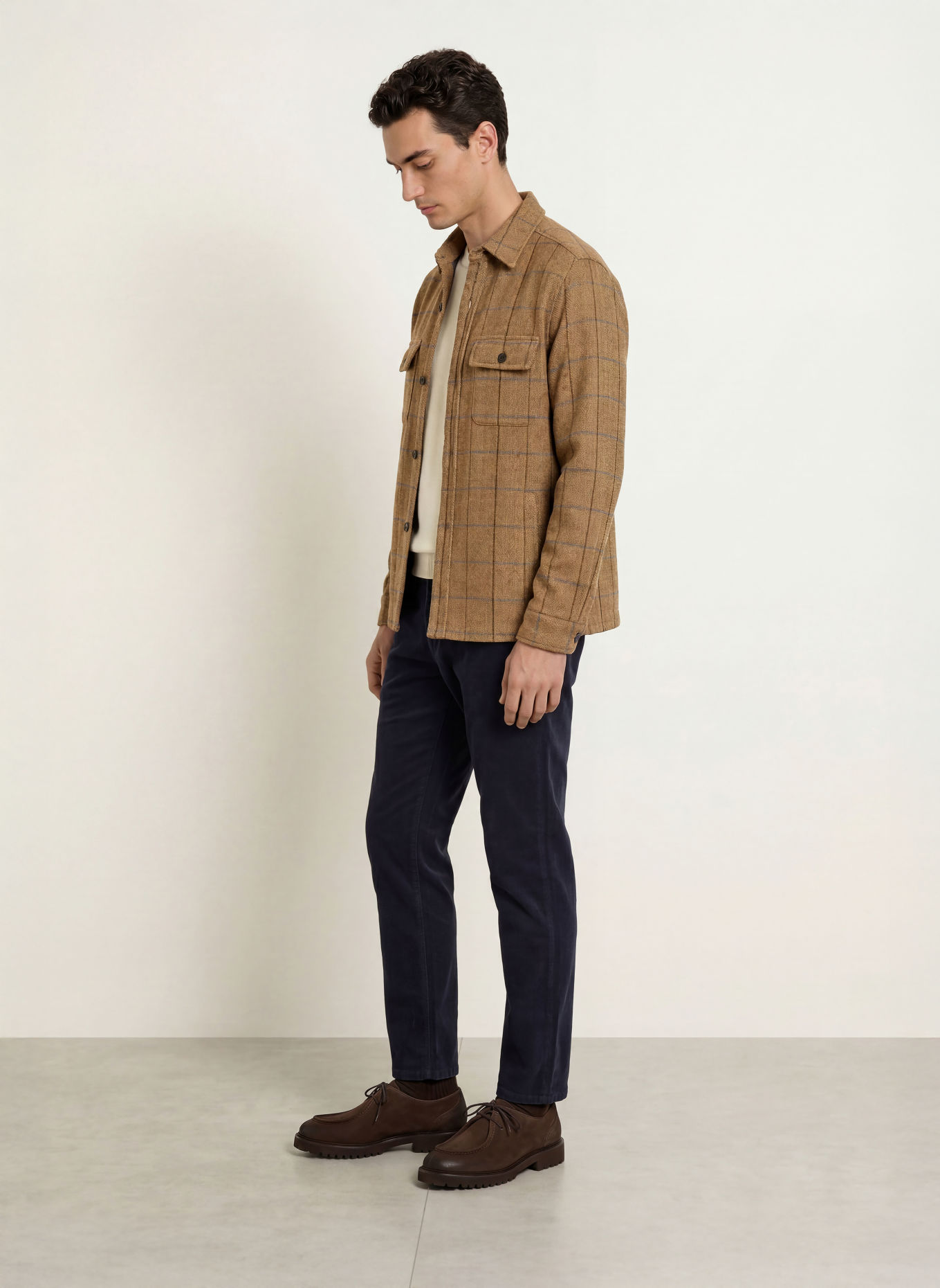 STROKESMAN'S Overshirt: DARK BROWN / OLIVE / DARK BLUE