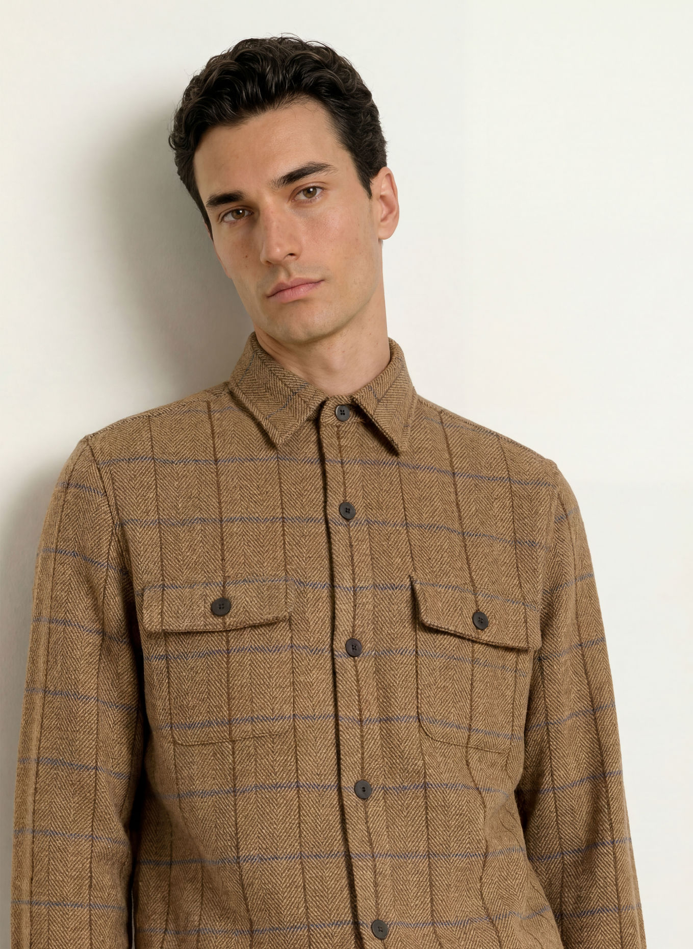 STROKESMAN'S Overshirt: DARK BROWN / OLIVE / DARK BLUE