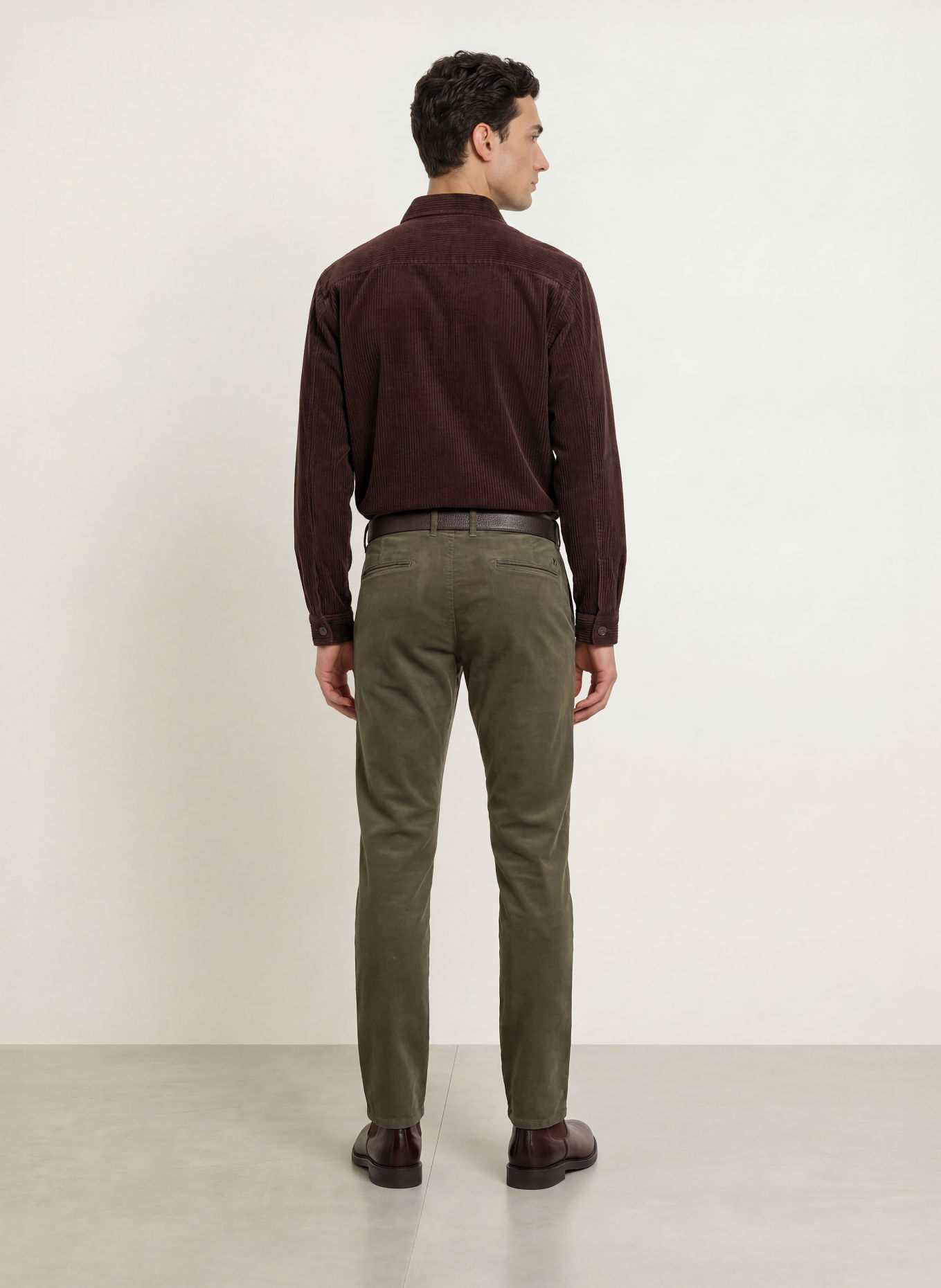 STROKESMAN'S Corduroy overshirt: DARK BROWN