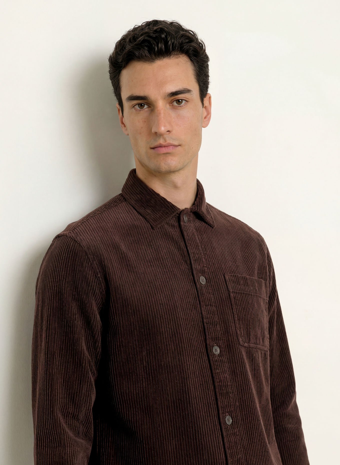 STROKESMAN'S Corduroy overshirt: DARK BROWN