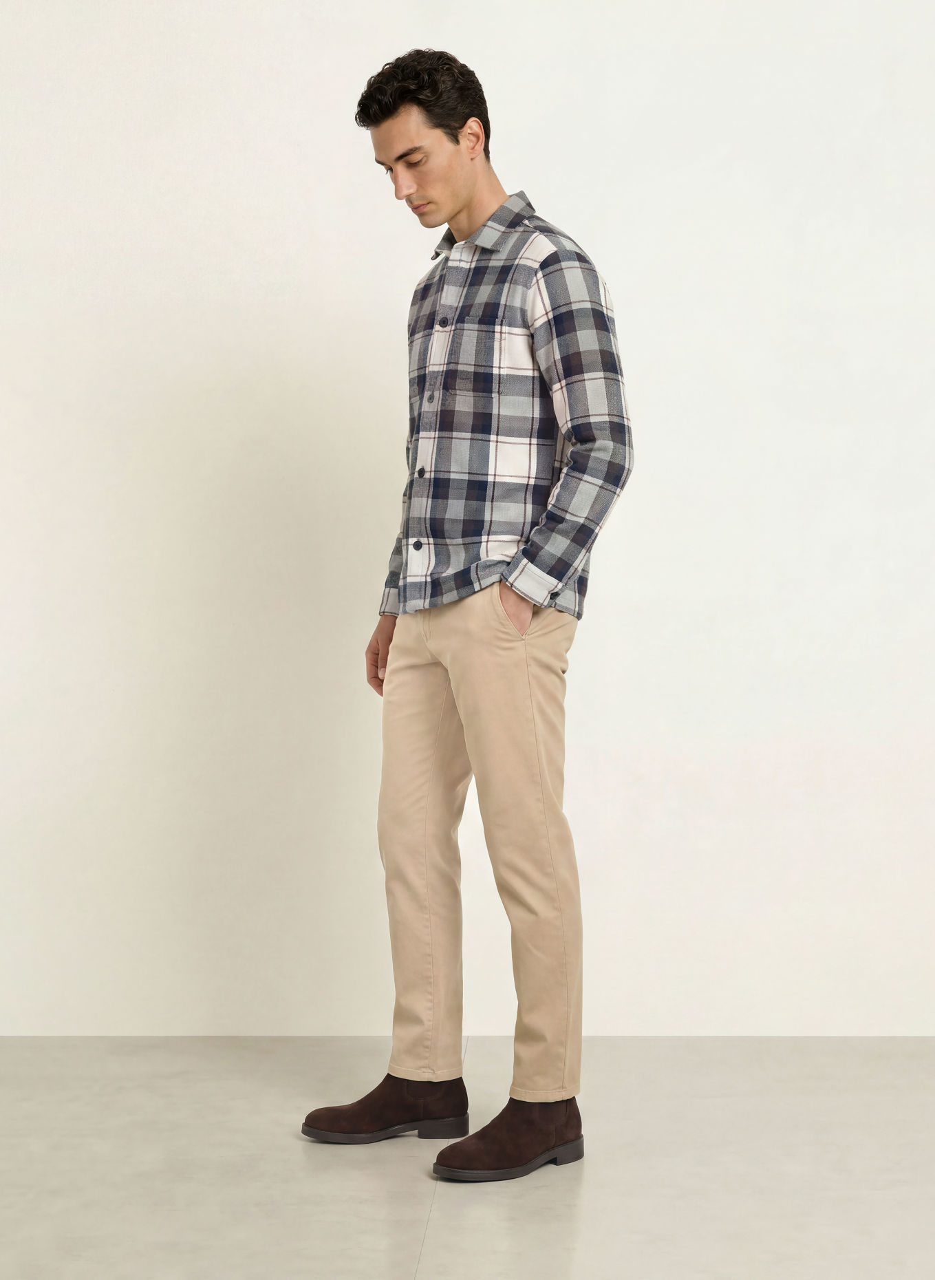 STROKESMAN'S Cămașă Comfort Fit: ECRU / ROȘU ÎNCHIS / ALBASTRU ÎNCHIS