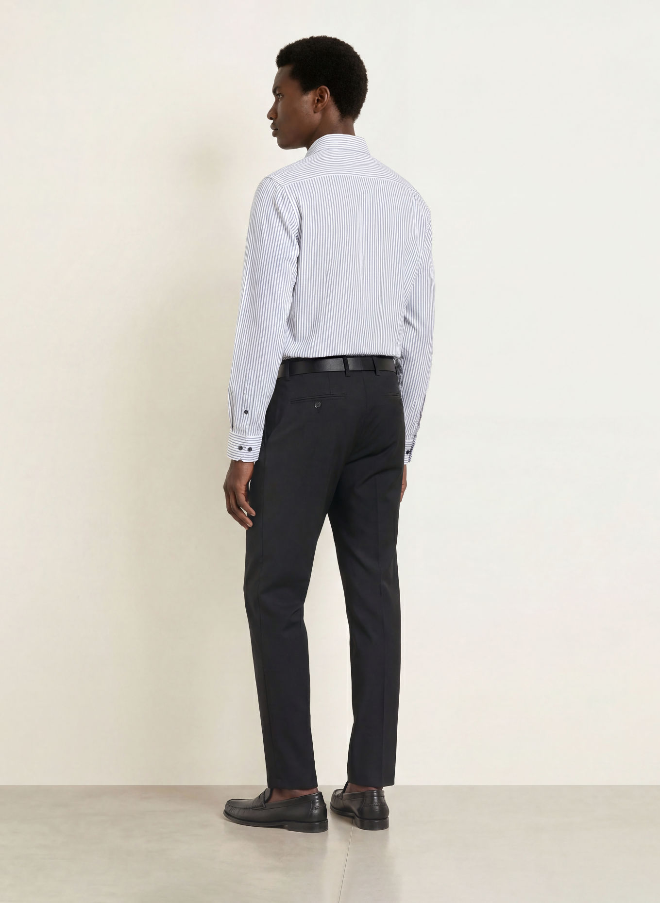 PAUL Koszula o kroju Shaped Fit: BIAŁY / CZARNY