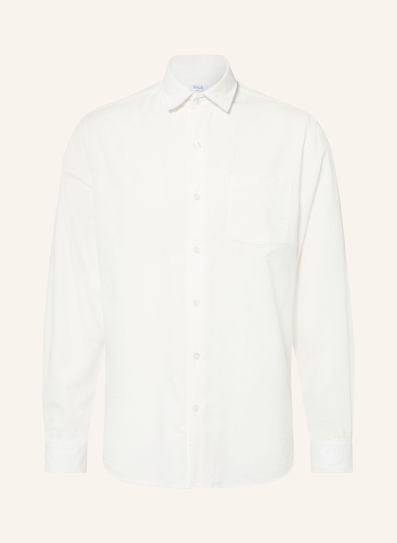 PAUL Cordskjorta Comfort Fit: VIT