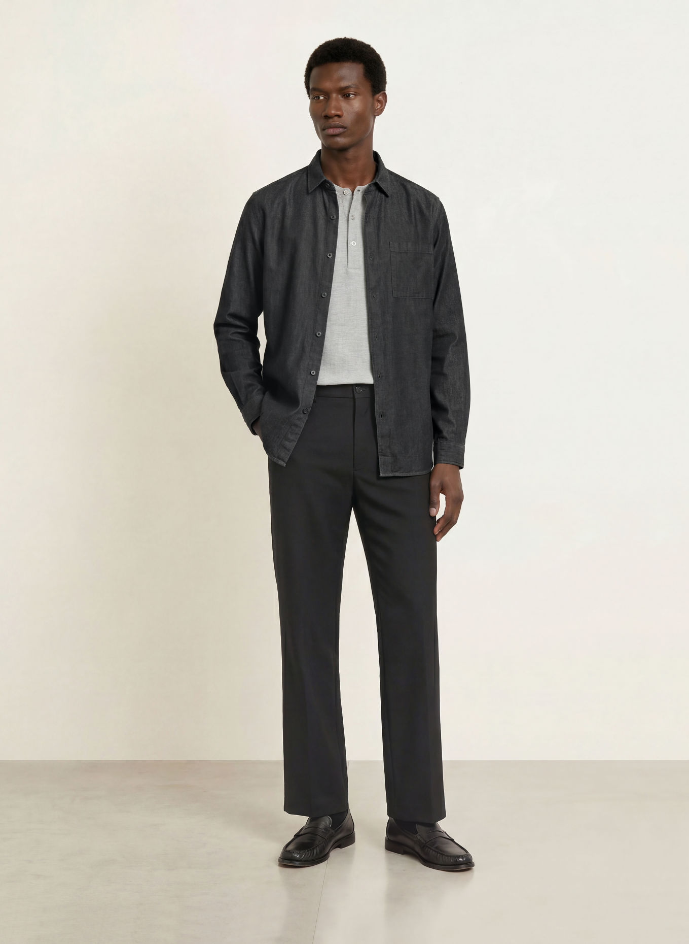 PAUL Jeansskjorta Comfort Fit: SVART
