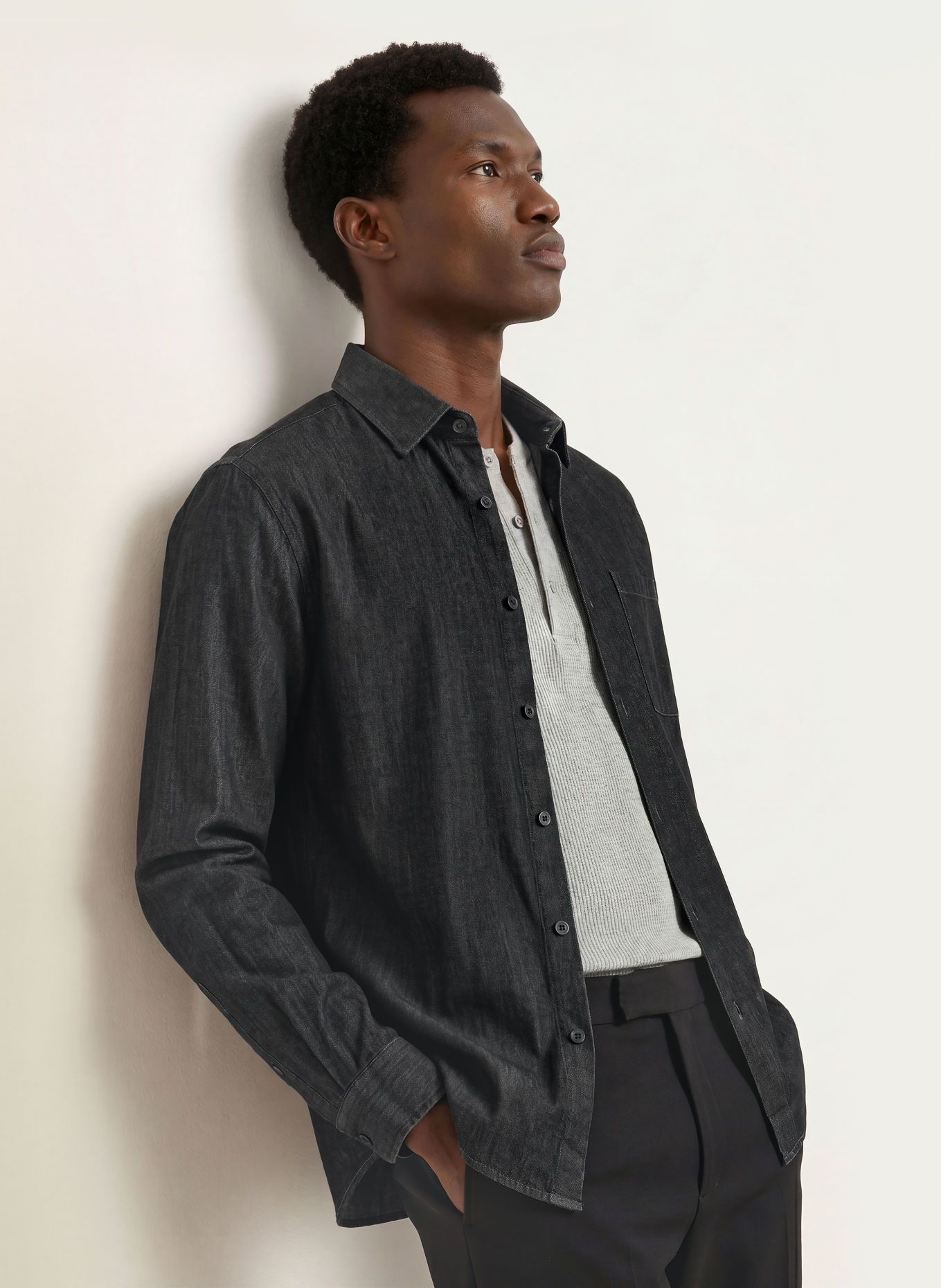 PAUL Jeansskjorta Comfort Fit: SVART