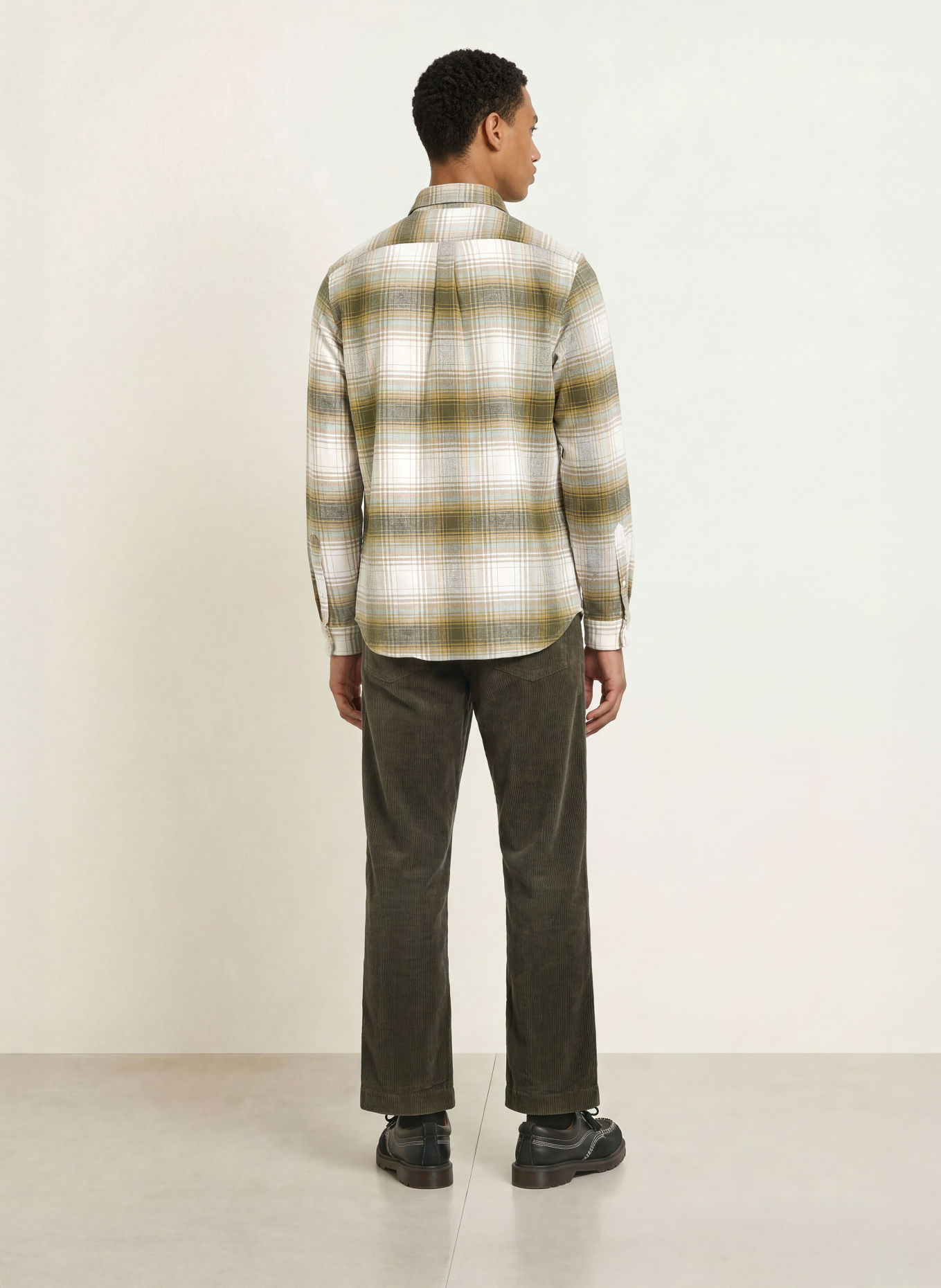 PAUL Koszula flanelowa o kroju slim fit: KHAKI / KREMOWY / MIĘTOWY