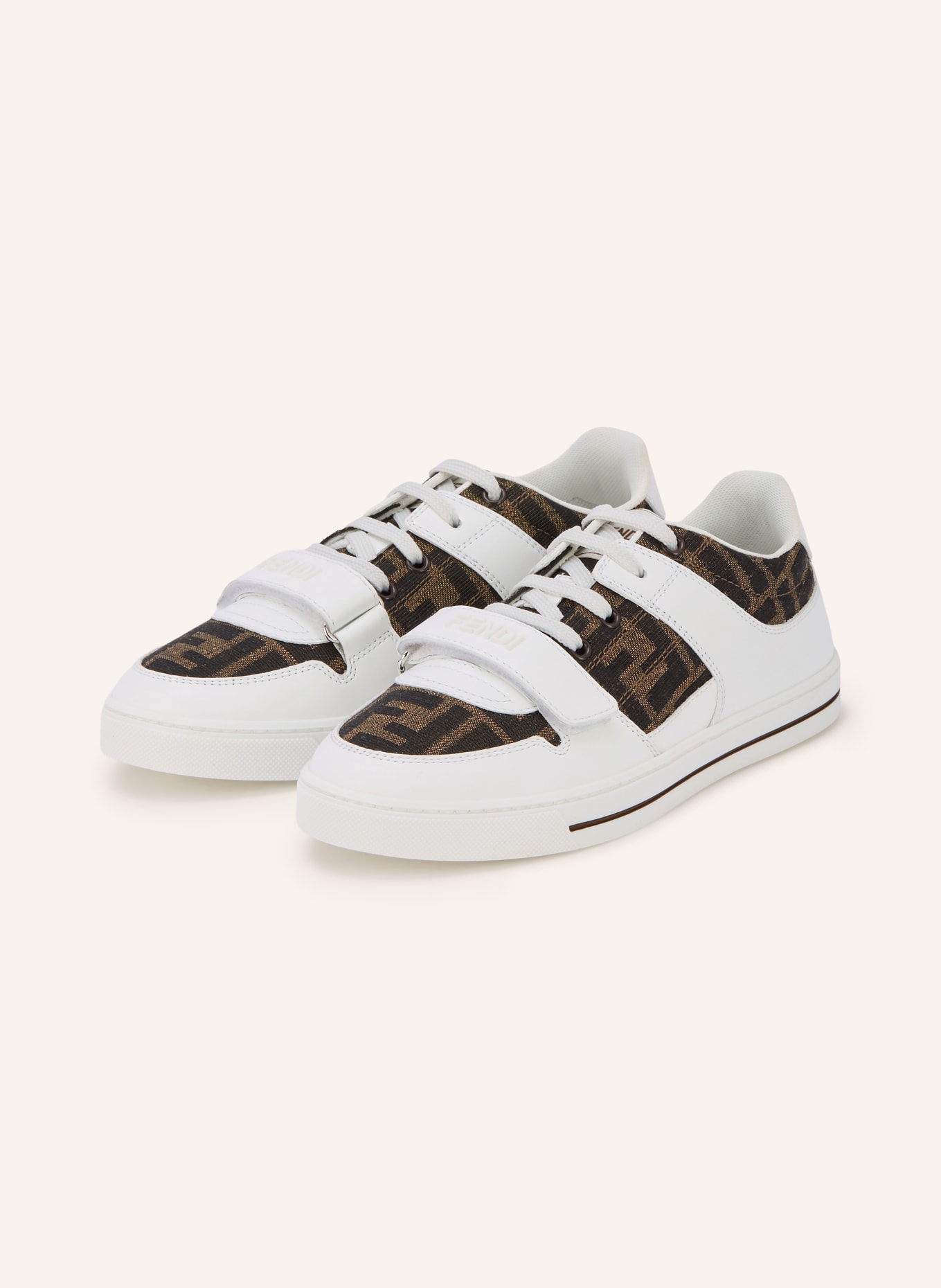 FENDI Sneakers: WIT / LICHTBRUIN / MARRON FONCÉ
