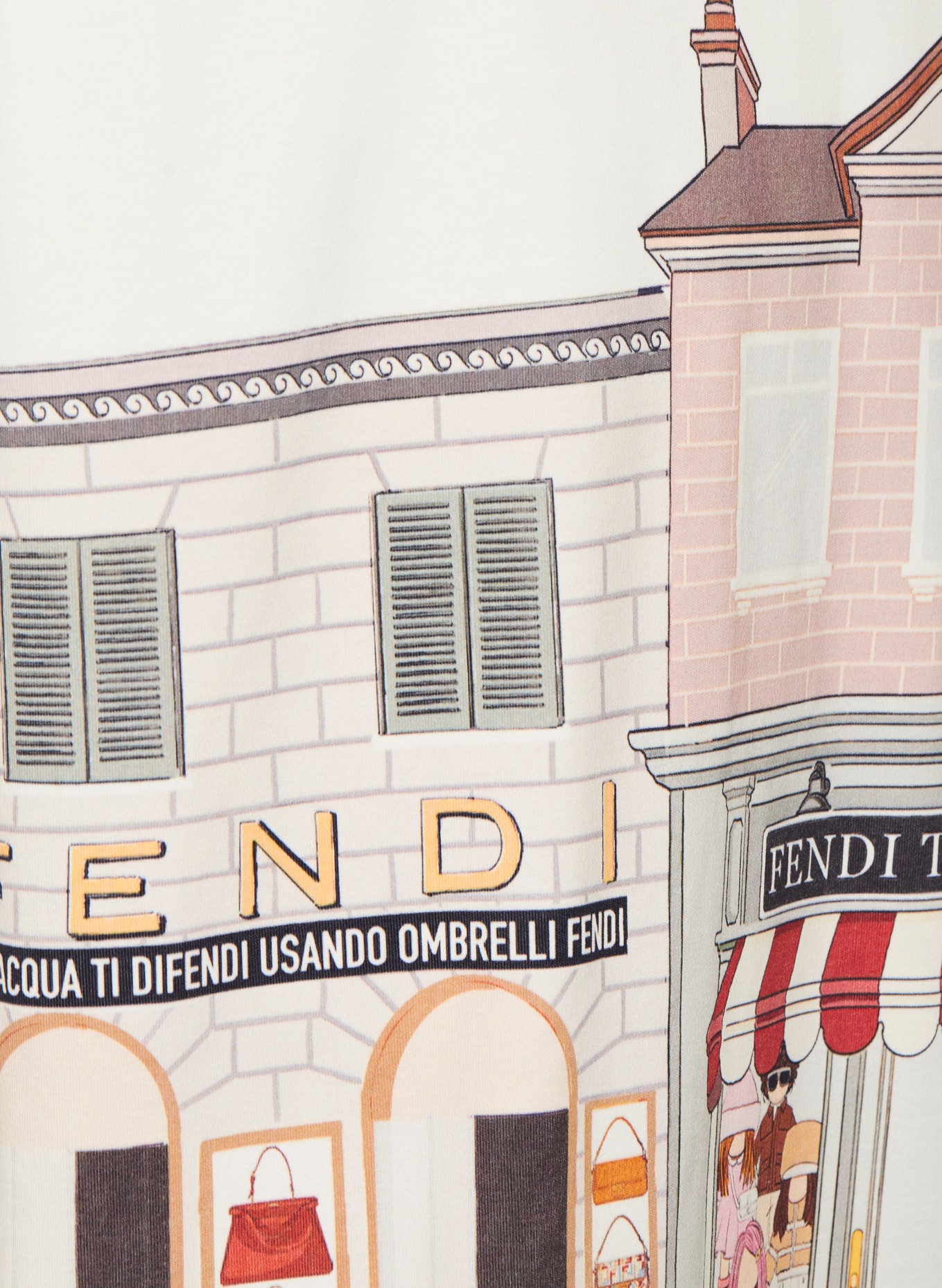FENDI T-Shirt: WEISS / BRAUN / GRÜN