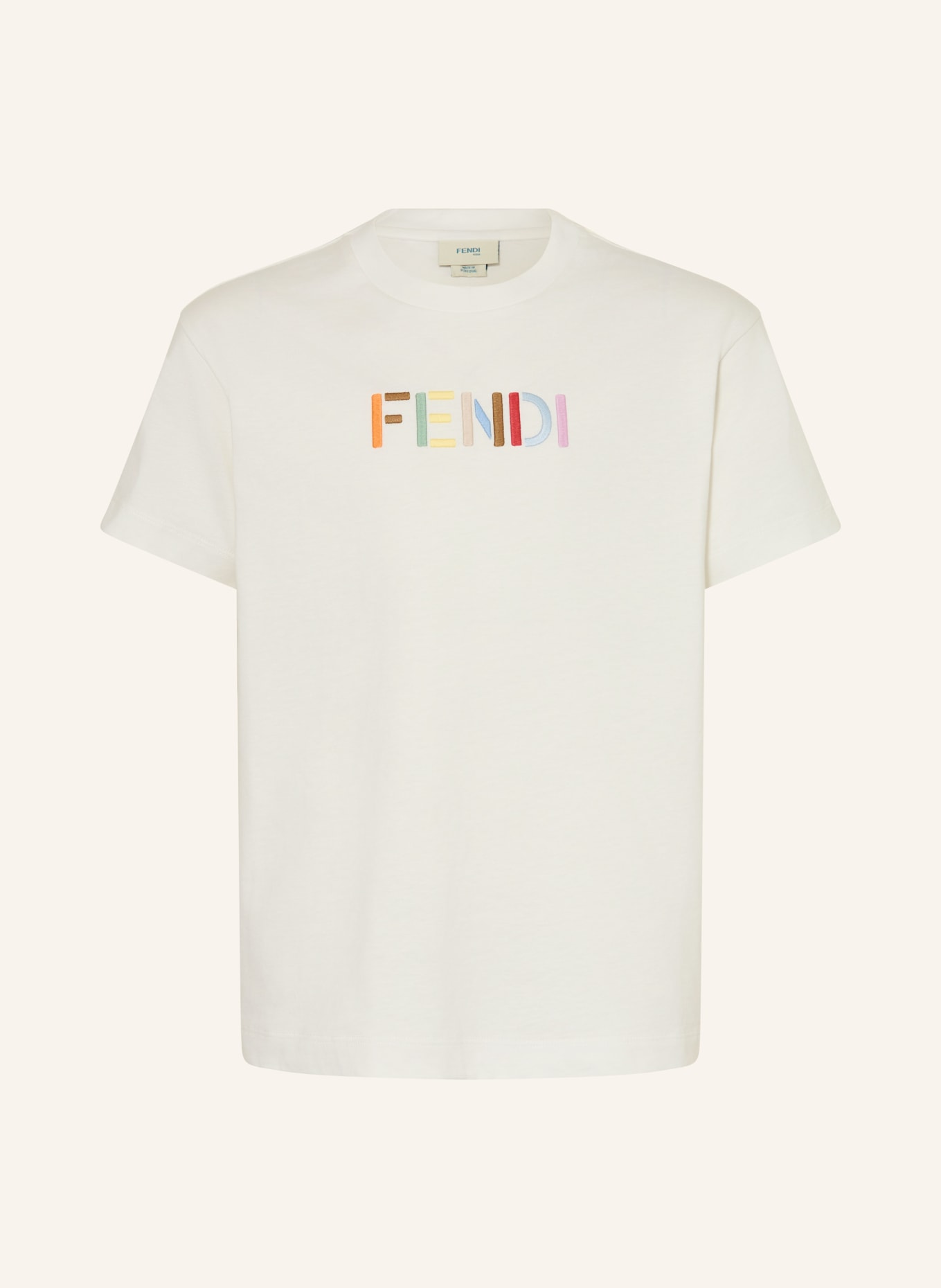 FENDI T-Shirt: WEISS / HELLLILA / ORANGE