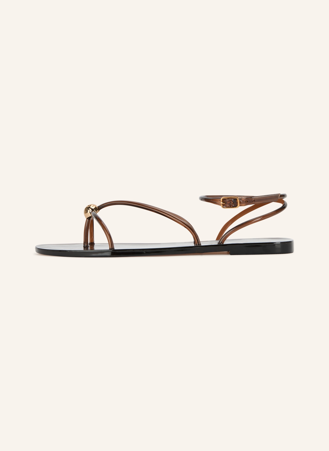 Dolce Vita KENLEY VINYL Sandals: DARK BROWN / GOLD