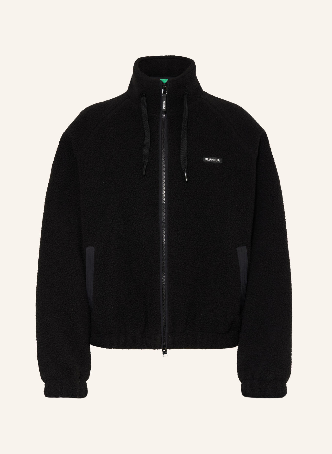 FLÂNEUR Teddyfell-Jacke FLEECE: SCHWARZ