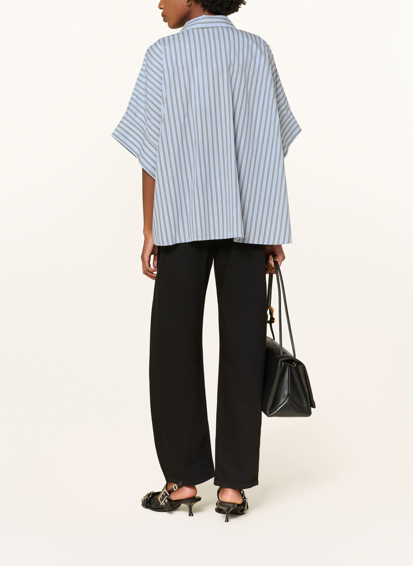 ESSENTIEL ANTWERP Hemdbluse JONKOE mit Schmucksteinen: BLAUGRAU / DUNKELGRAU / WEISS