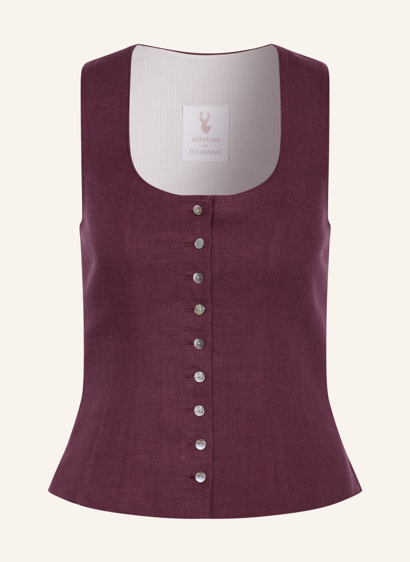 Johann & Johanna Corsage traditionnel en lin: FUCHSIA