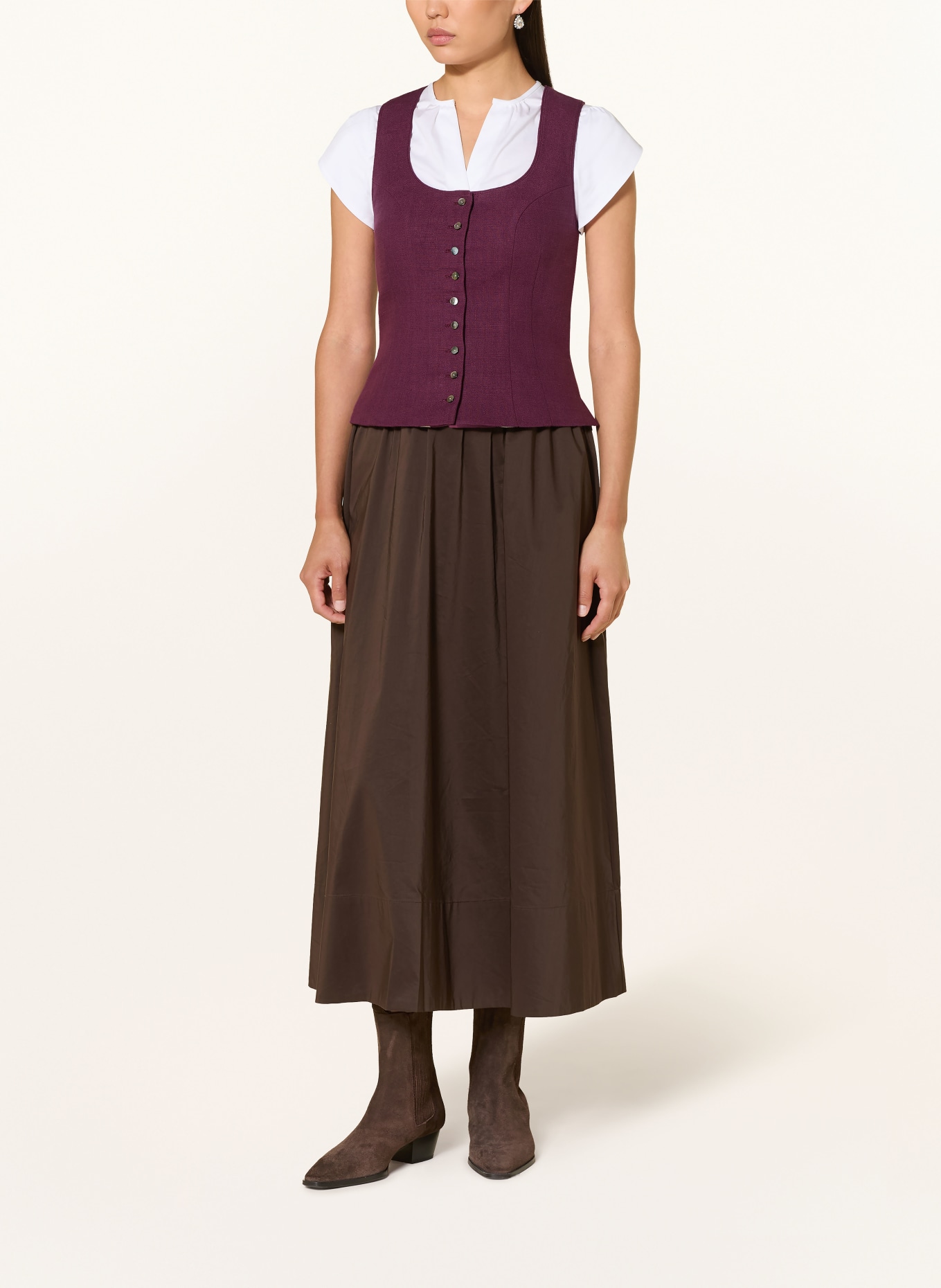 Johann & Johanna Corsage traditionnel en lin: FUCHSIA