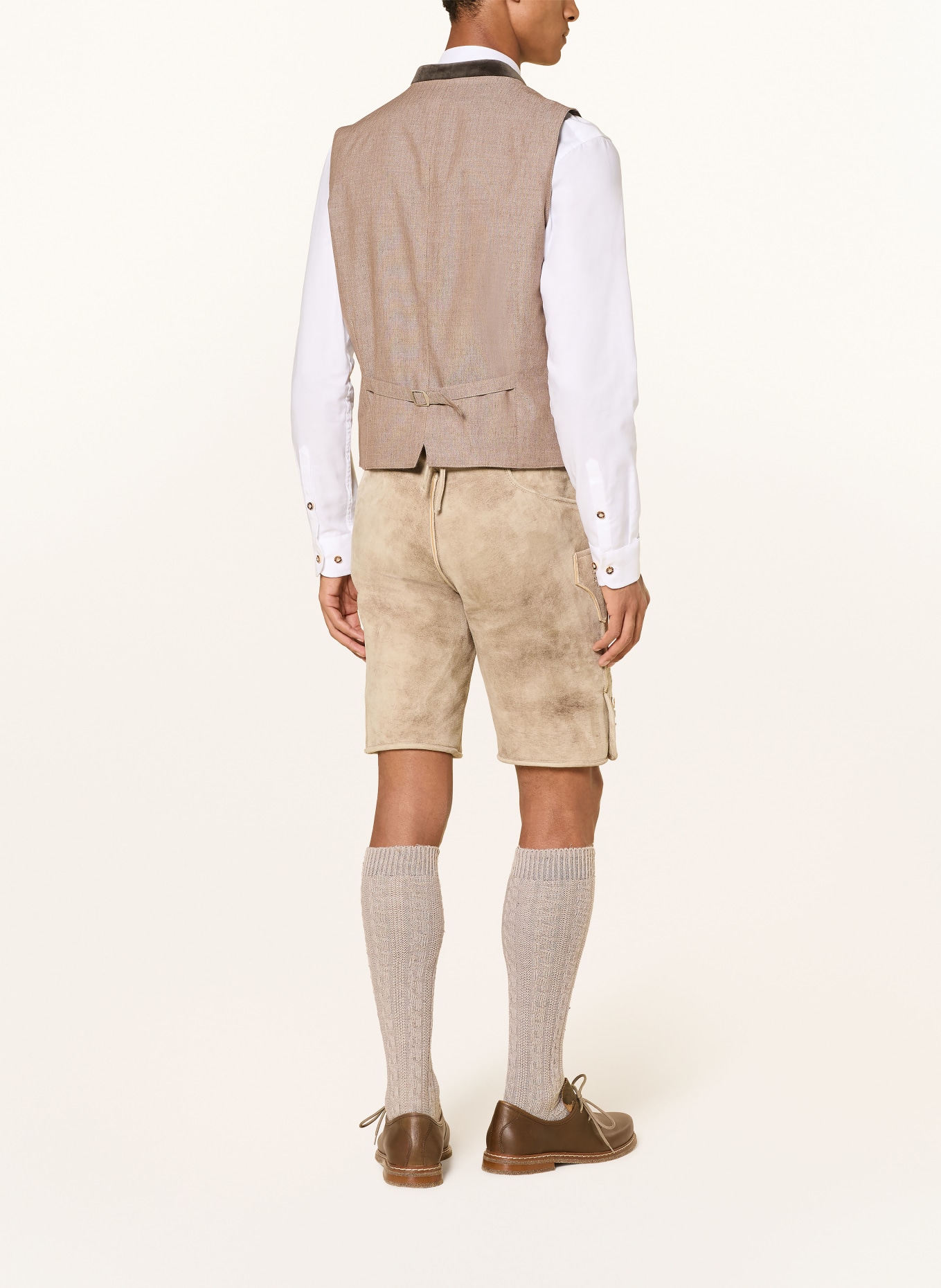 Johann & Johanna Trachtenweste aus Merinowolle: DUNKELBRAUN / BEIGE