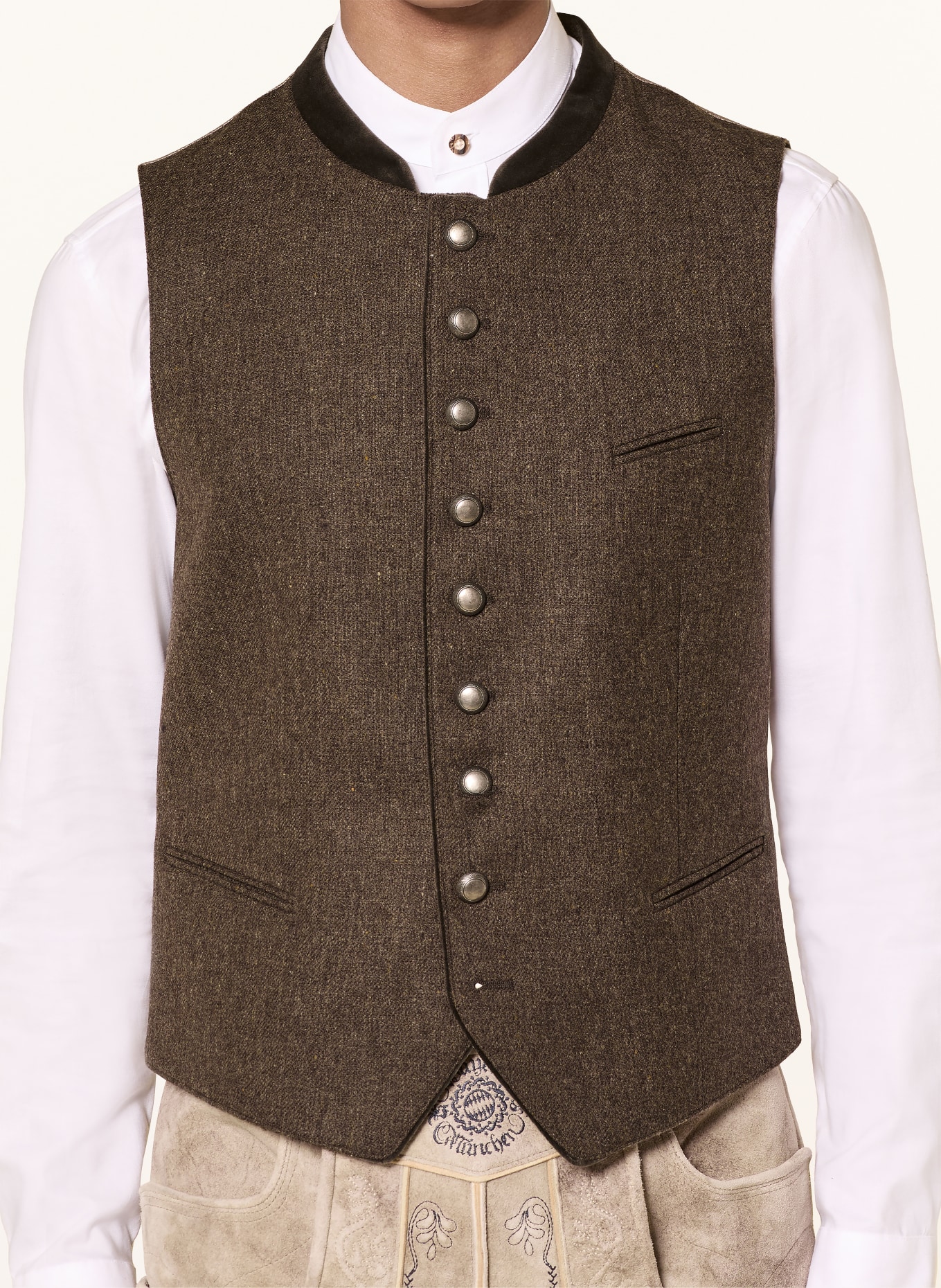 Johann & Johanna Trachtenweste aus Merinowolle: DUNKELBRAUN / BEIGE