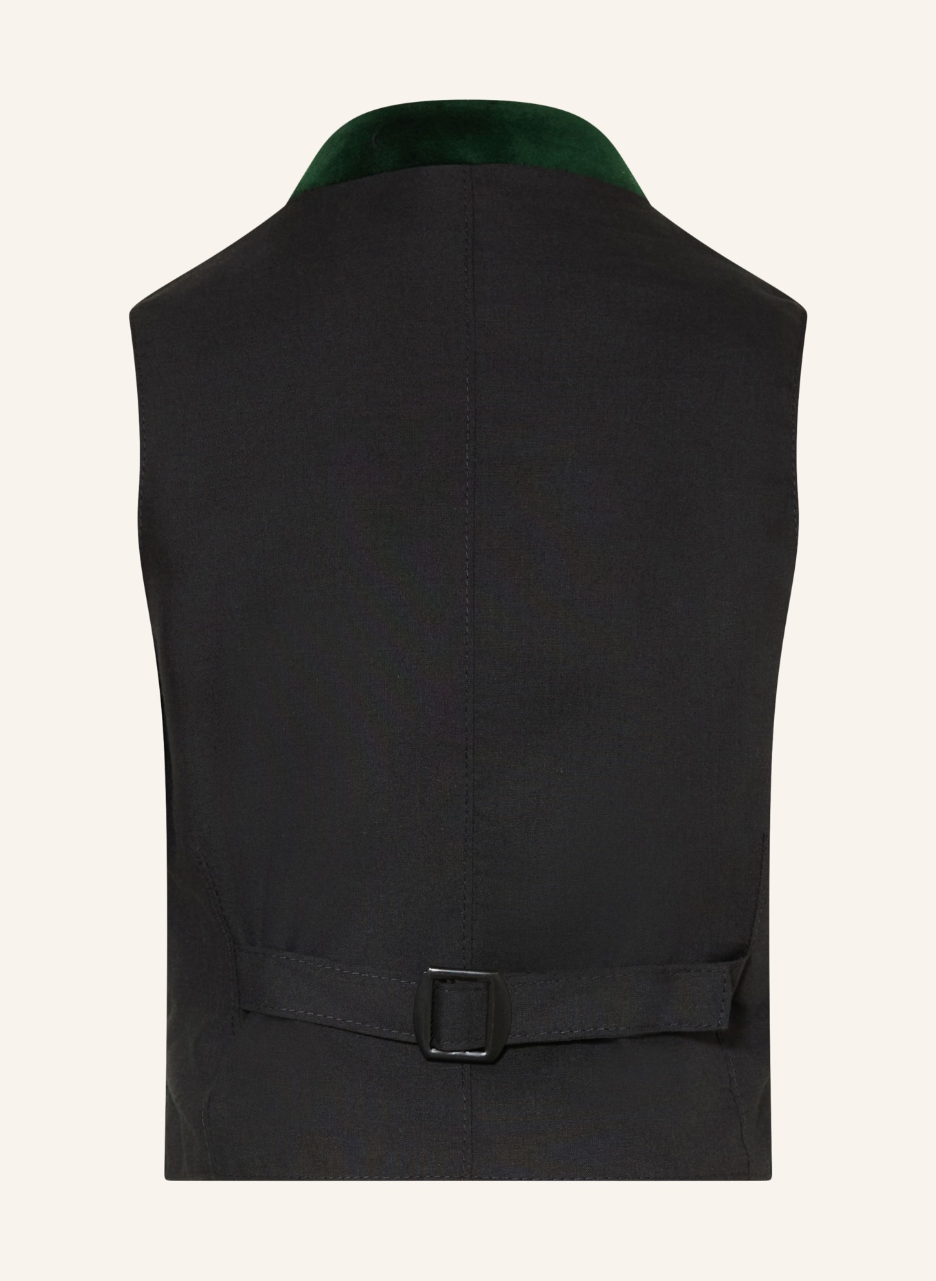 Johann & Johanna Traditional vest made of merino wool: DARK GREEN / BLACK