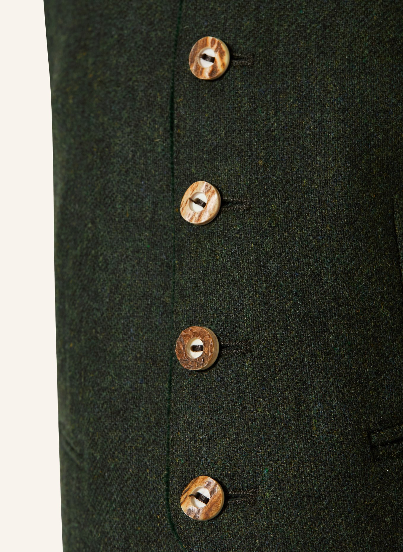 Johann & Johanna Traditional vest made of merino wool: DARK GREEN / BLACK