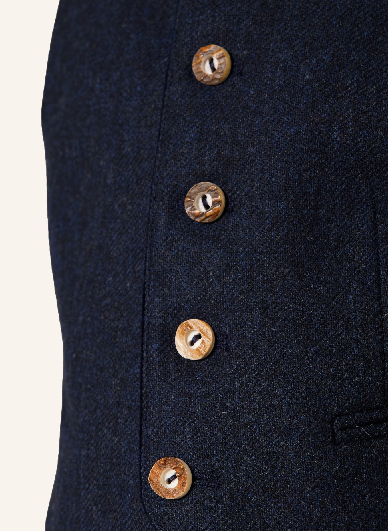 Johann & Johanna Traditional vest made of merino wool: DARK BLUE / BLACK