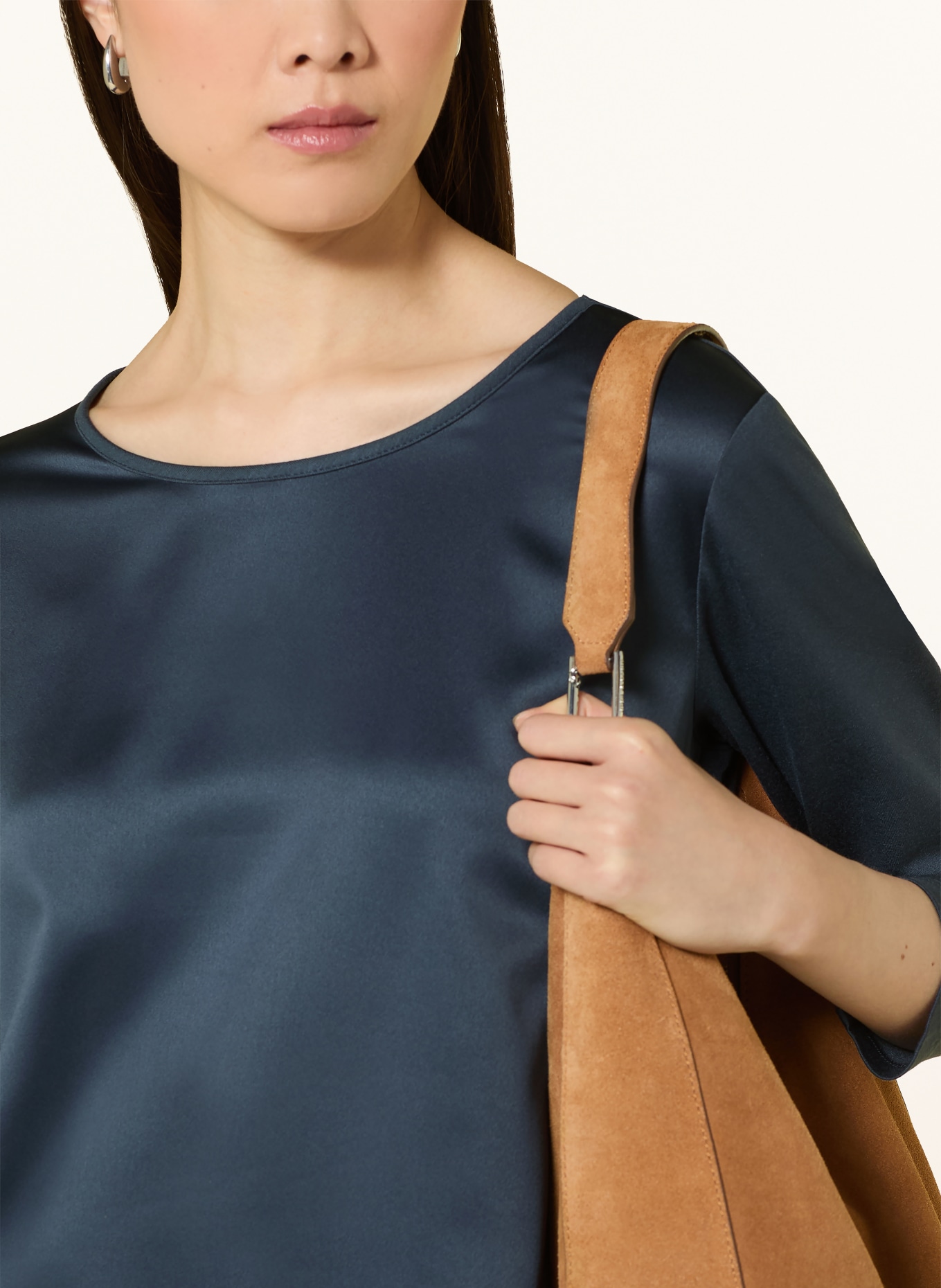 JOOP! TAMINA shirt in a fabric blend with 3/4 sleeves: DARK BLUE
