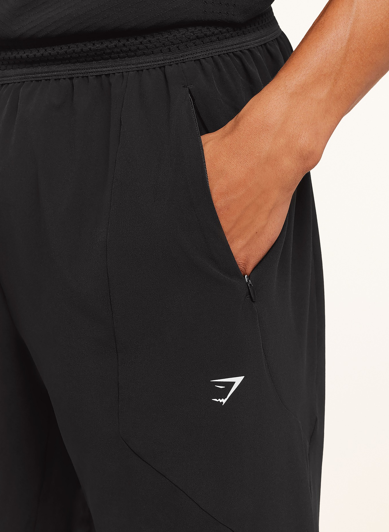 GYMSHARK Laufhose RUNNING: SCHWARZ