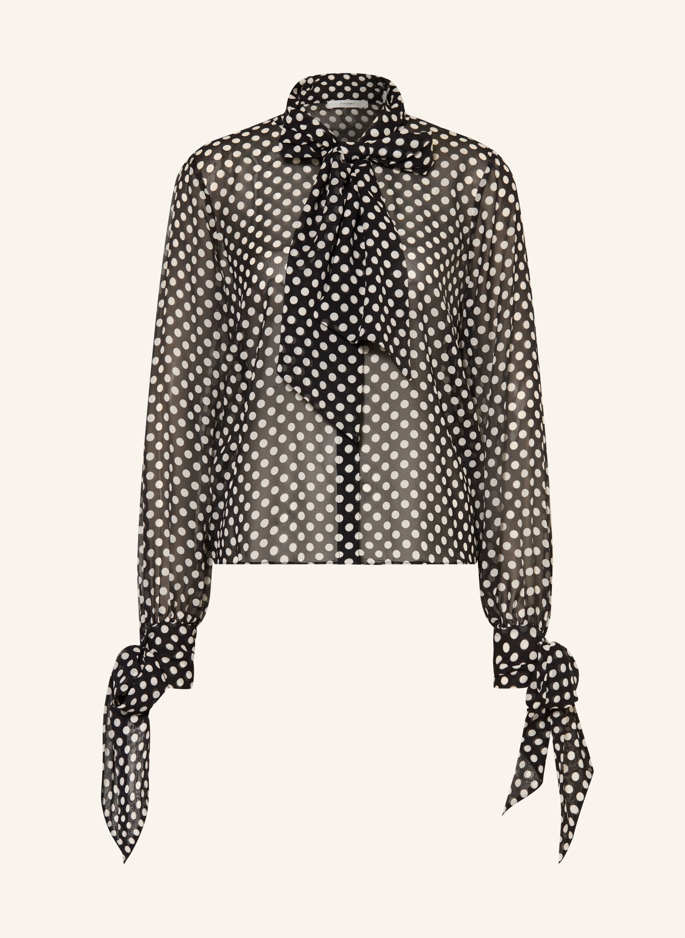 FRAME Schluppenbluse THE POLKA DOT NOUVELLE BLOUSE aus Seide: SCHWARZ / WEISS