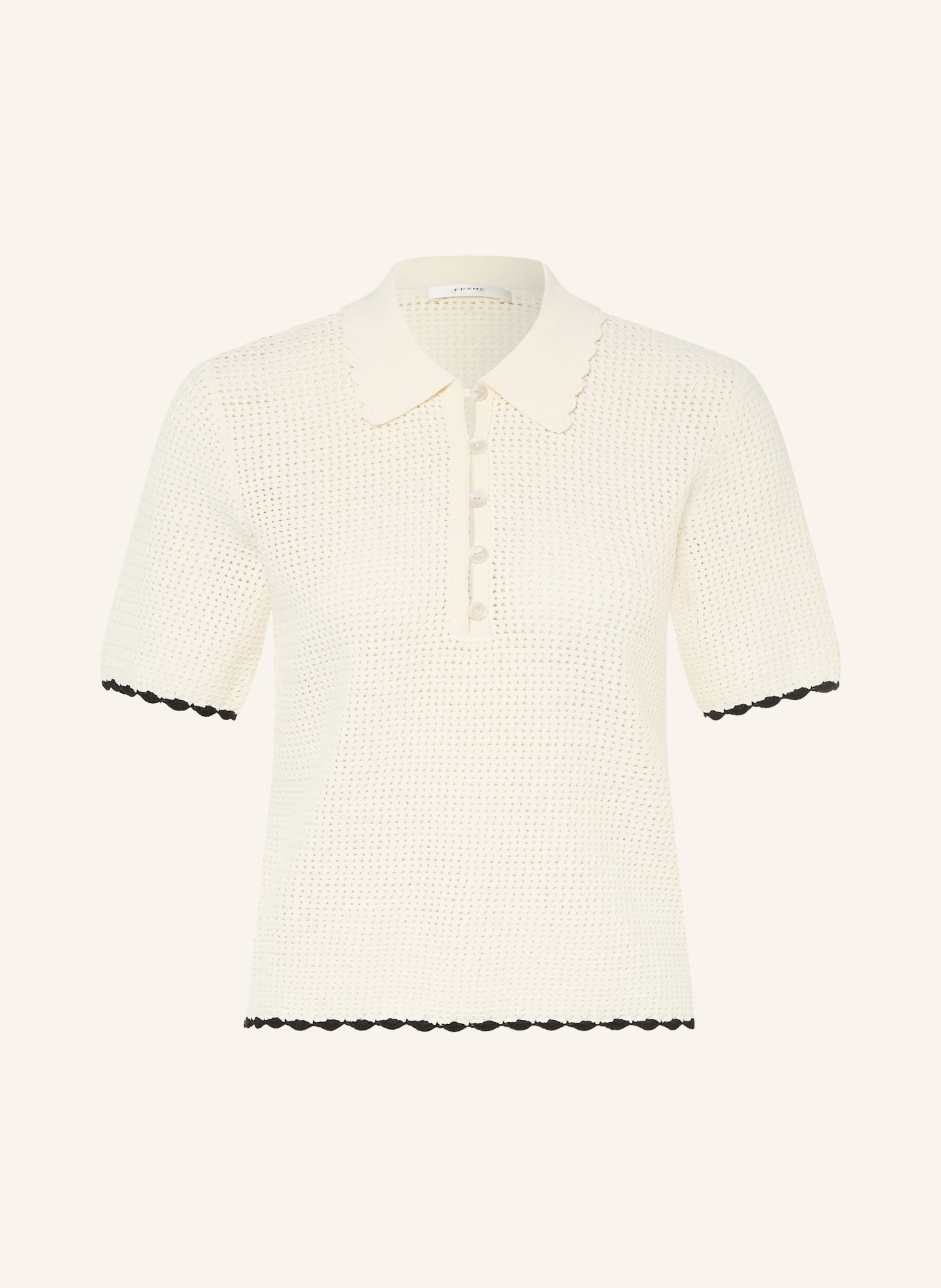 FRAME Strick-Poloshirt THE DAYBREAK POLO: CREME