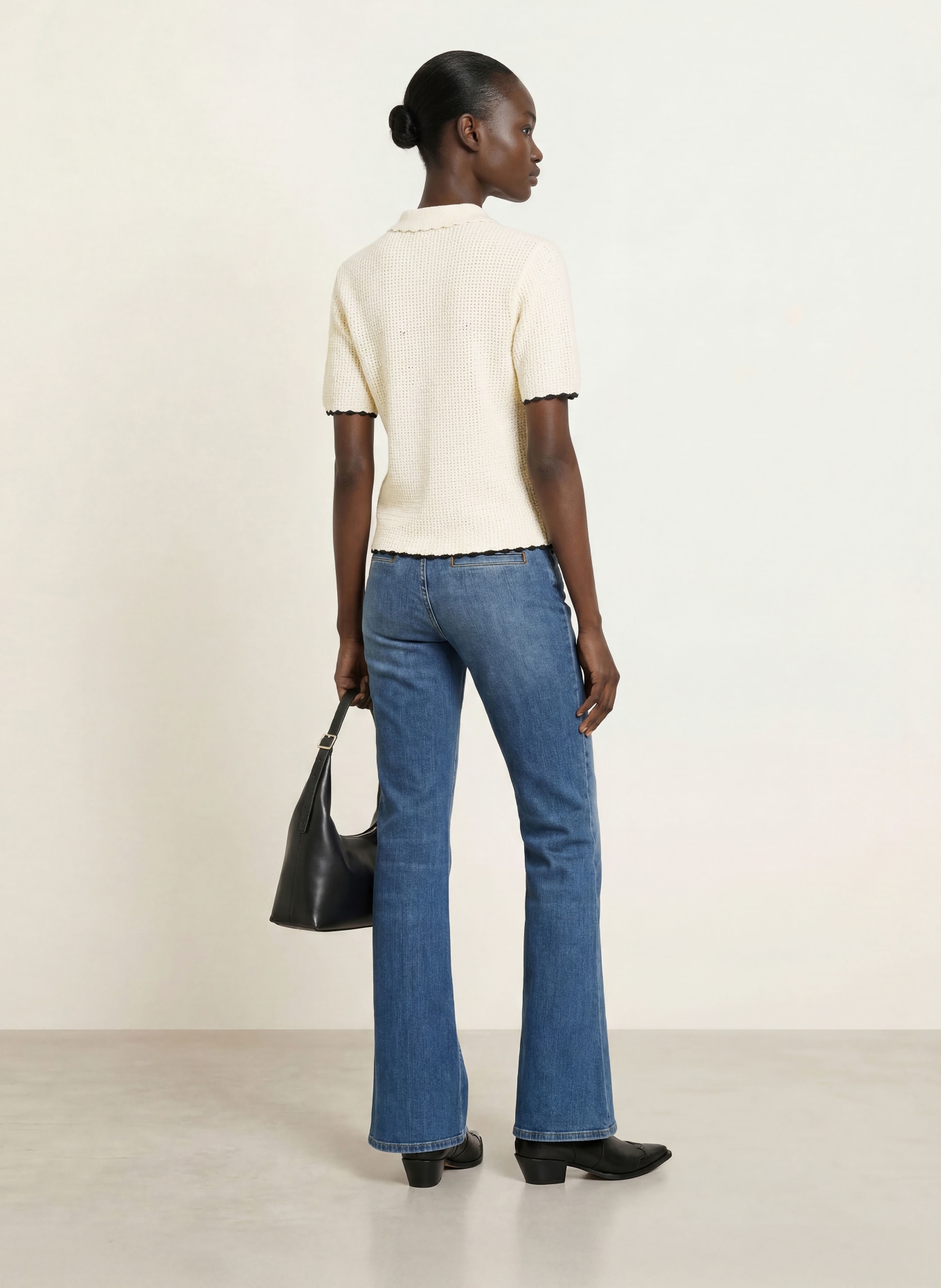 FRAME Strick-Poloshirt THE DAYBREAK POLO: CREME