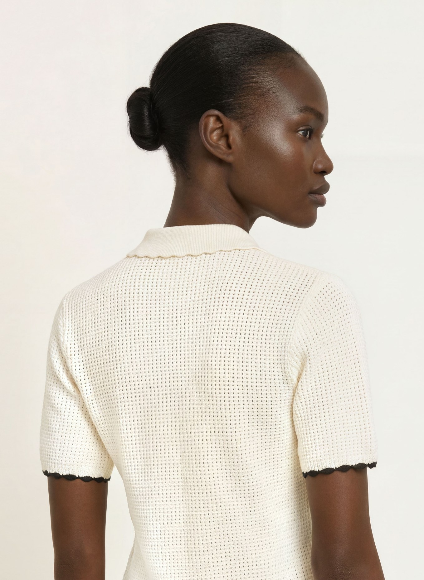 FRAME Strick-Poloshirt THE DAYBREAK POLO: CREME
