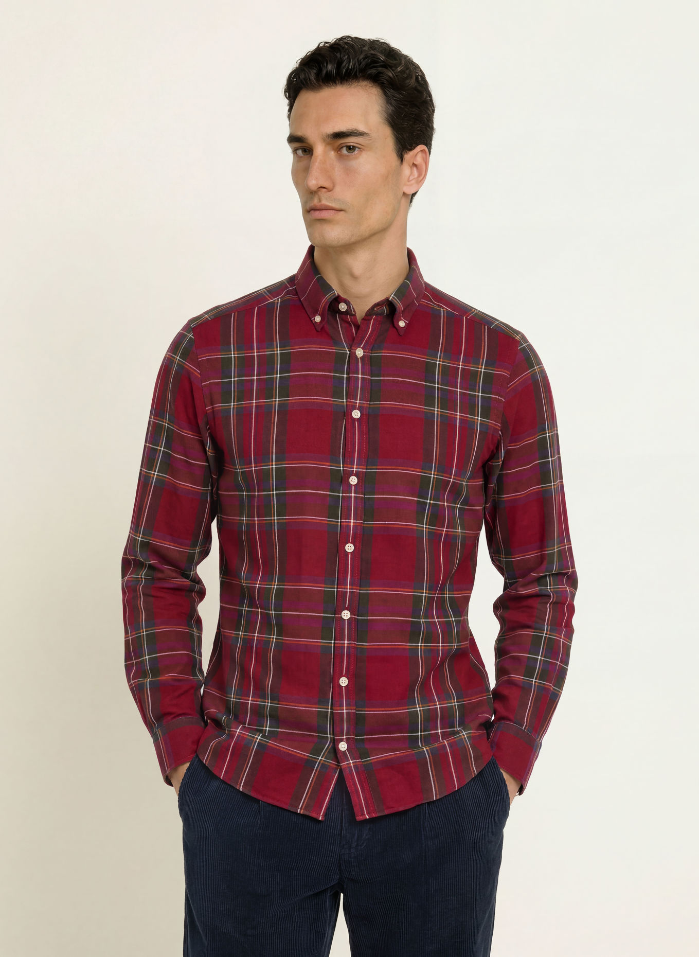 STROKESMAN'S Cămașă din flanelă, croială regular: ROȘU ÎNCHIS / VERDE / ALB