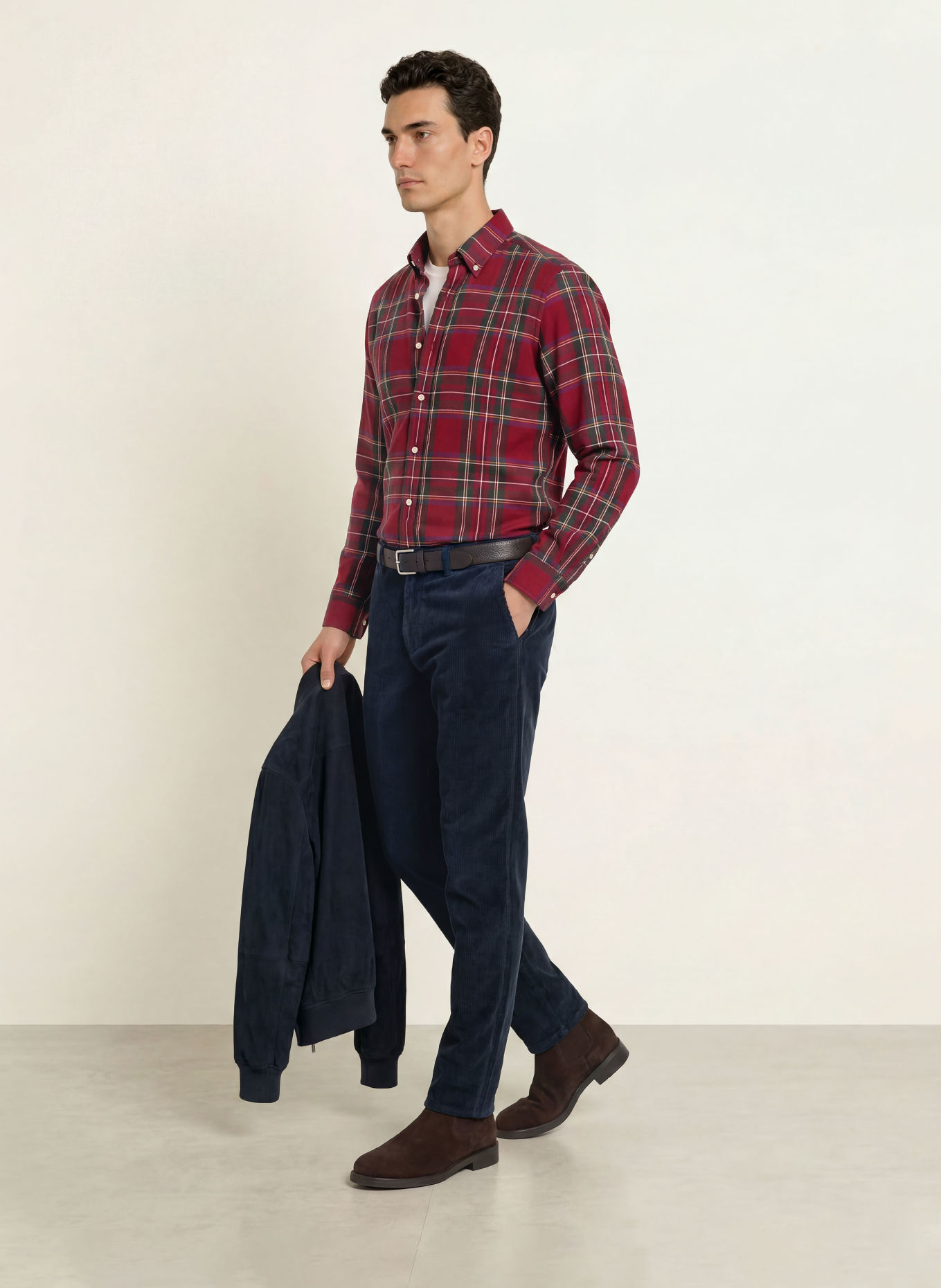 STROKESMAN'S Cămașă din flanelă, croială regular: ROȘU ÎNCHIS / VERDE / ALB