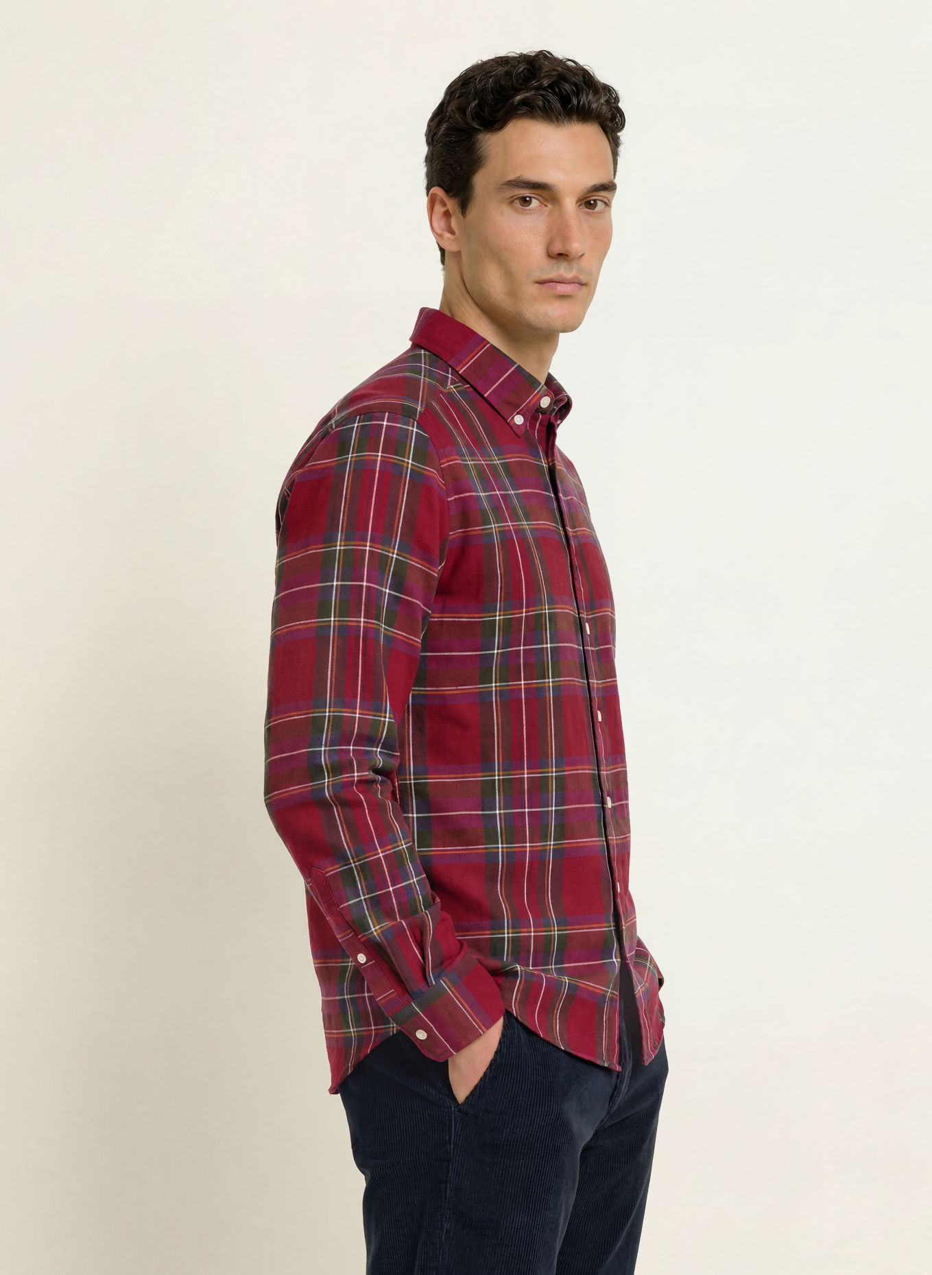 STROKESMAN'S Cămașă din flanelă, croială regular: ROȘU ÎNCHIS / VERDE / ALB