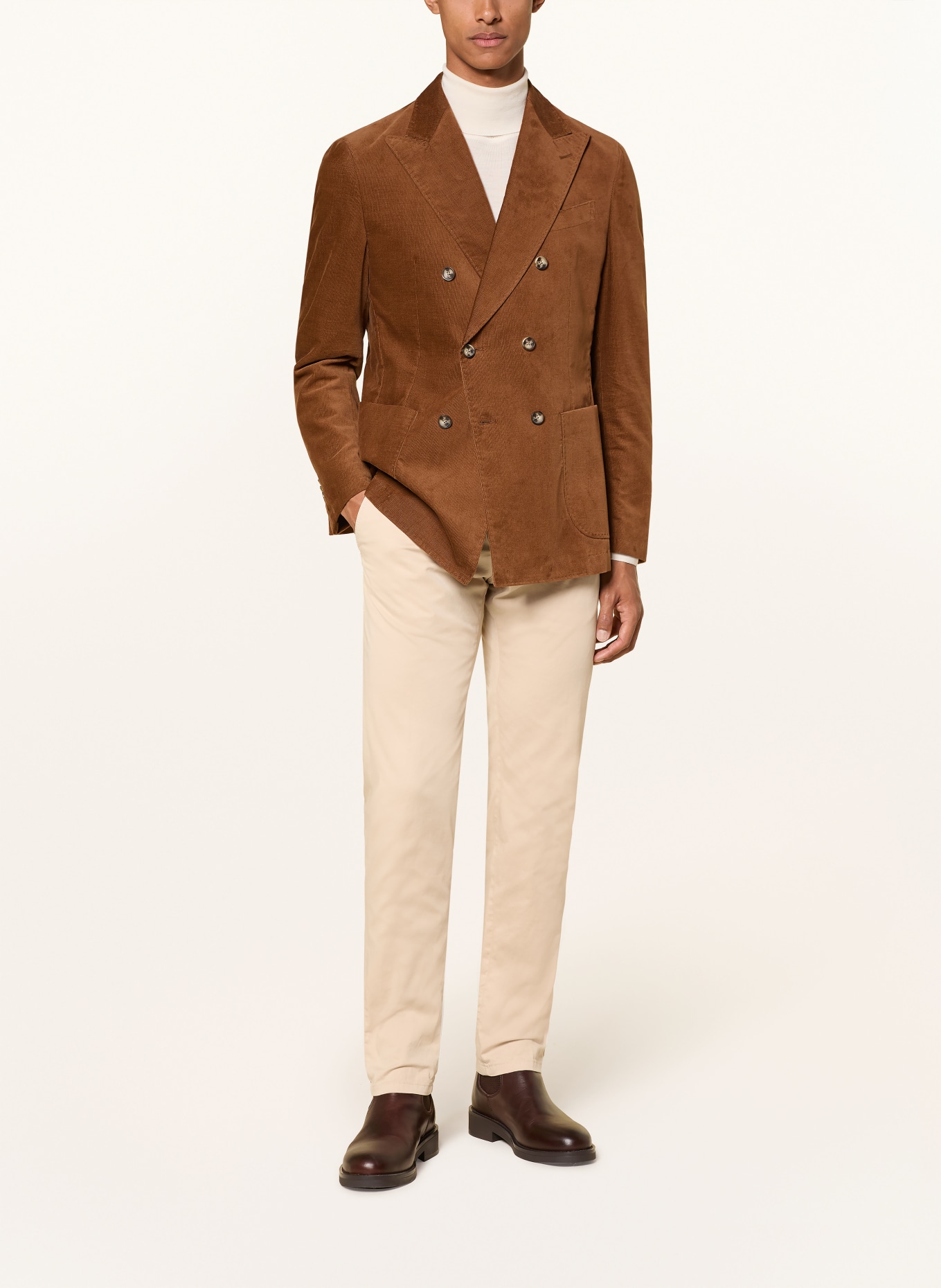 windsor. Sako k obleku Regular Fit z manšestru: 220 Rust/Copper 220