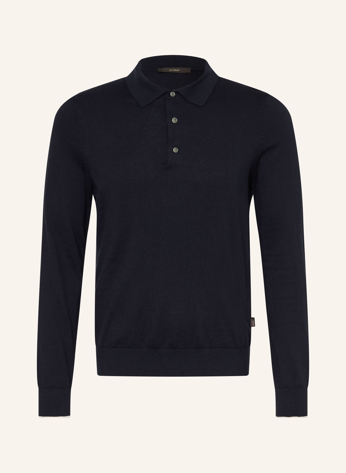 windsor. Strick-Poloshirt CASHMILO: DUNKELBLAU