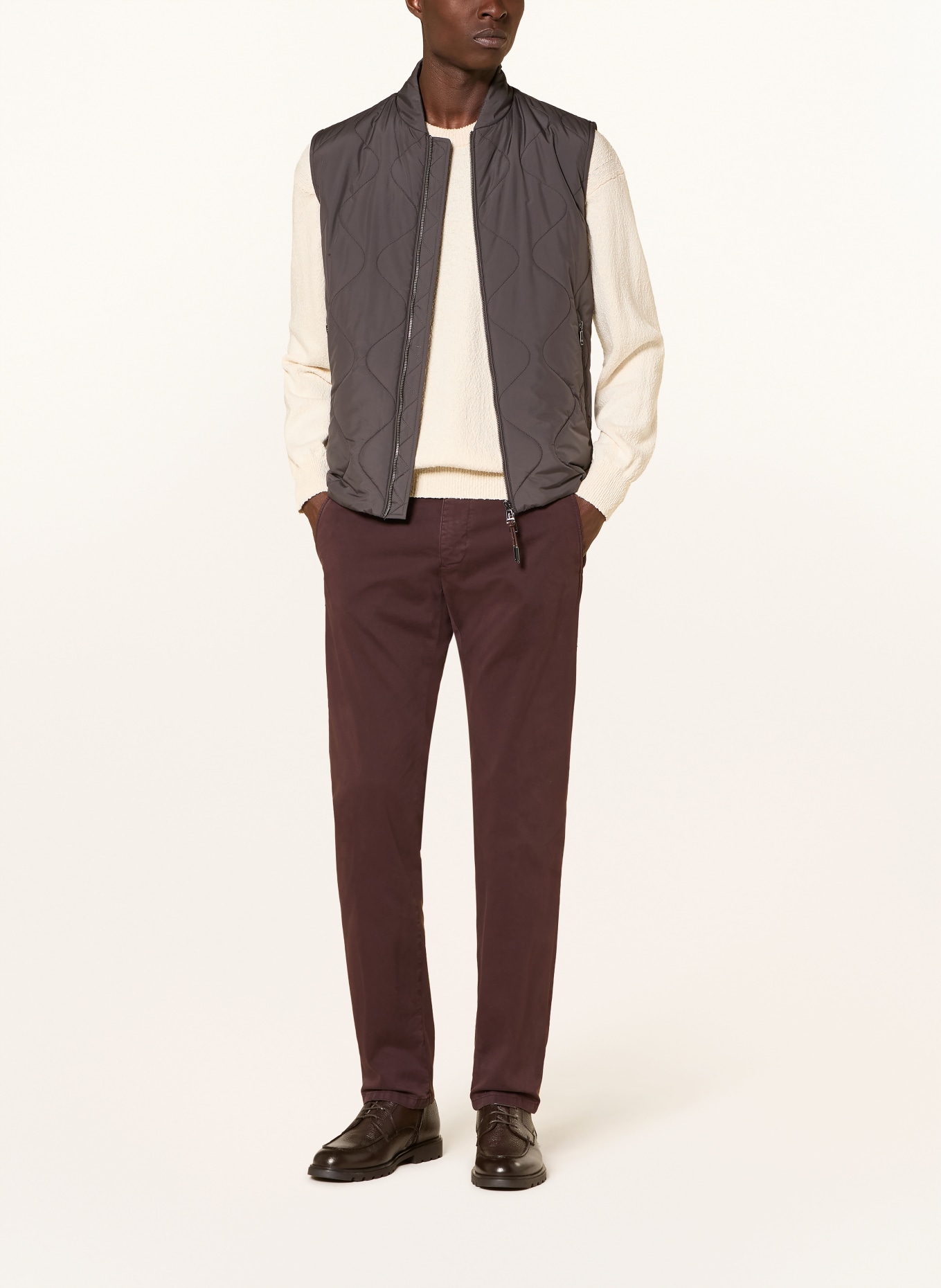 windsor. Pantalon Chino CINO-D coupe slim: MARRON FONCÉ