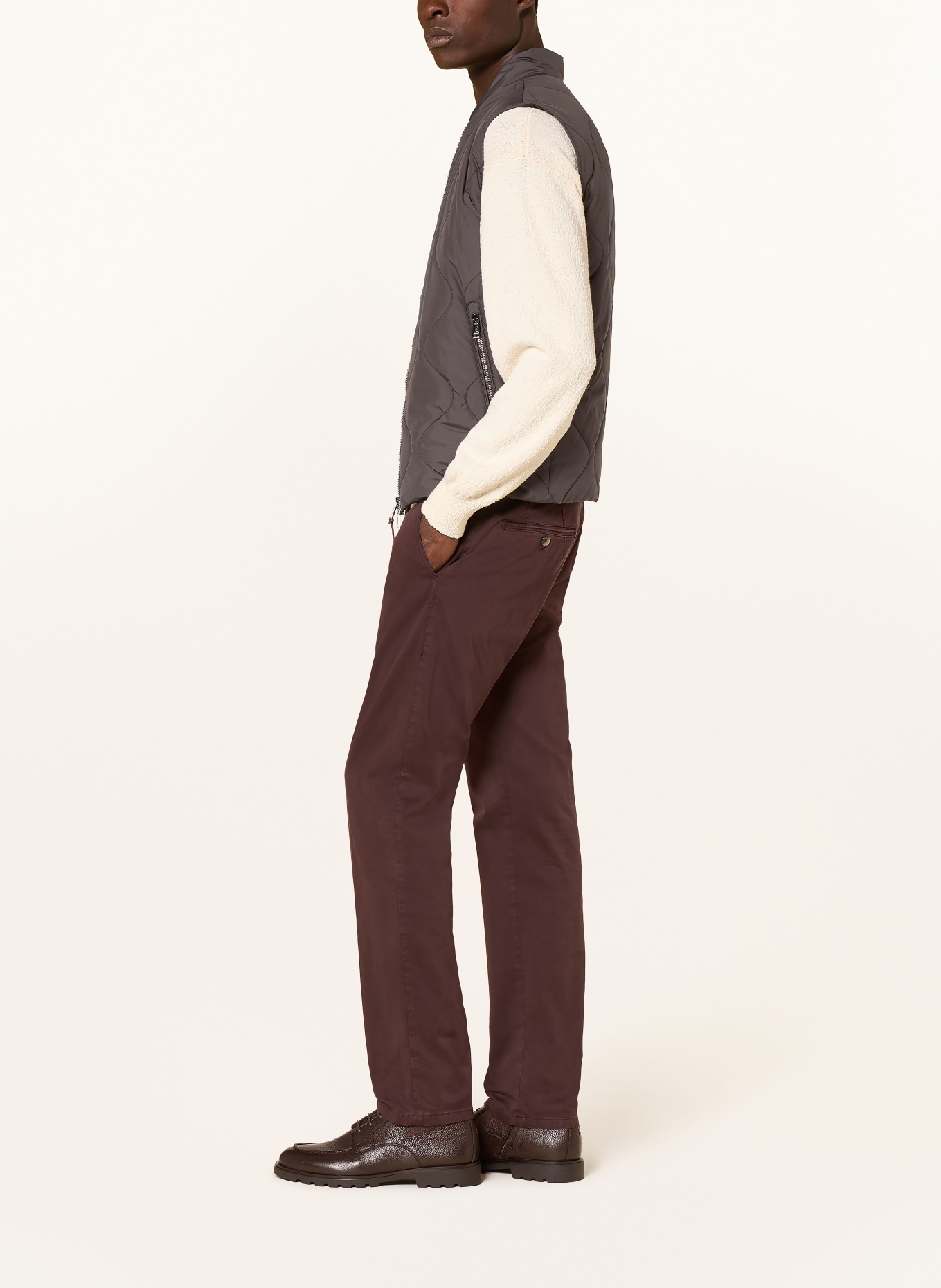 windsor. Pantalon Chino CINO-D coupe slim: MARRON FONCÉ