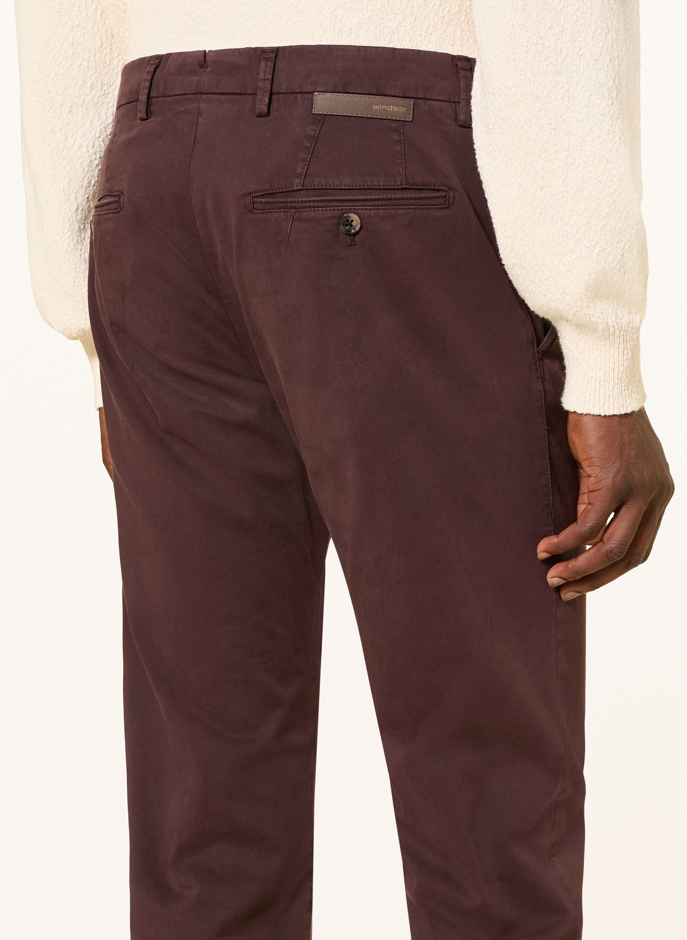 windsor. Pantalon Chino CINO-D coupe slim: MARRON FONCÉ