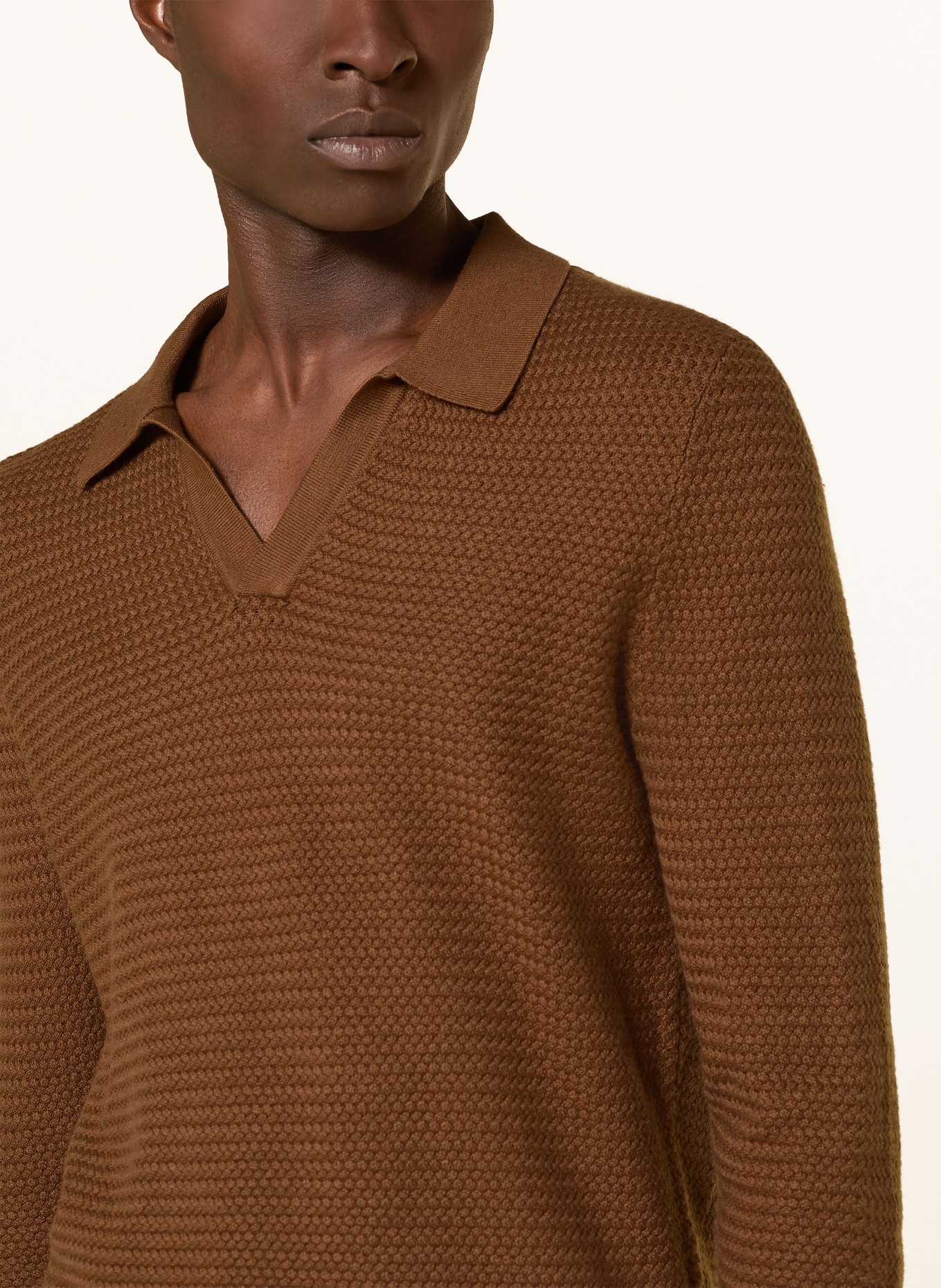 windsor. Polo en maille CASHMILO: MARRON