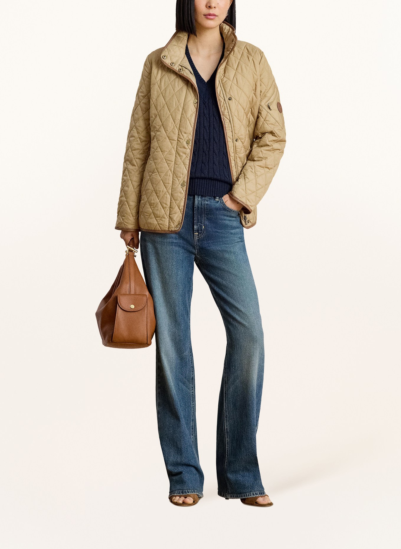 LAUREN RALPH LAUREN Steppjacke: CAMEL / BRAUN