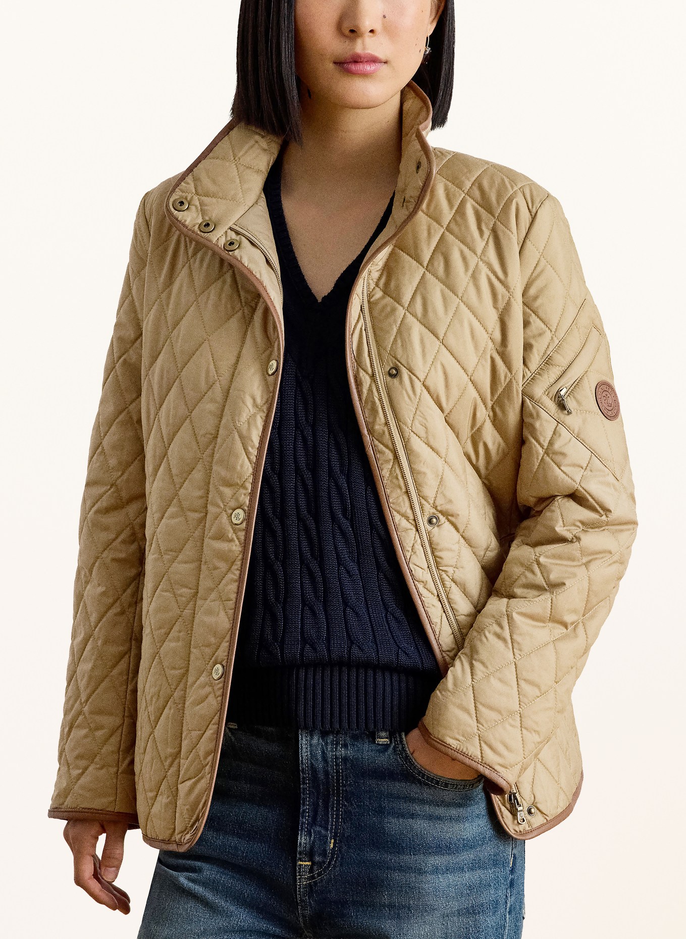LAUREN RALPH LAUREN Steppjacke: CAMEL / BRAUN