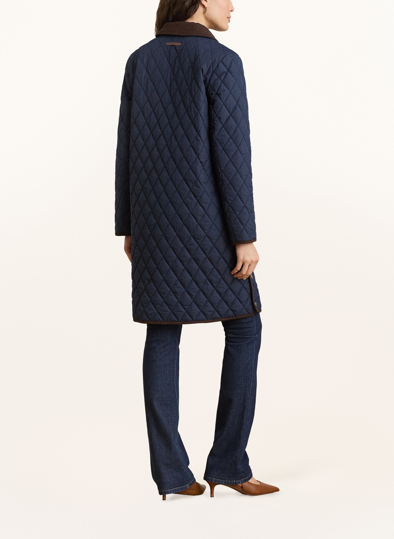LAUREN RALPH LAUREN Steppmantel: DUNKELBLAU / BRAUN