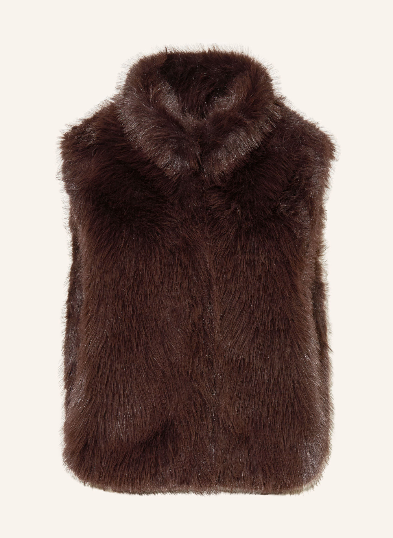 MRS & HUGS Faux fur vest: DARK BROWN