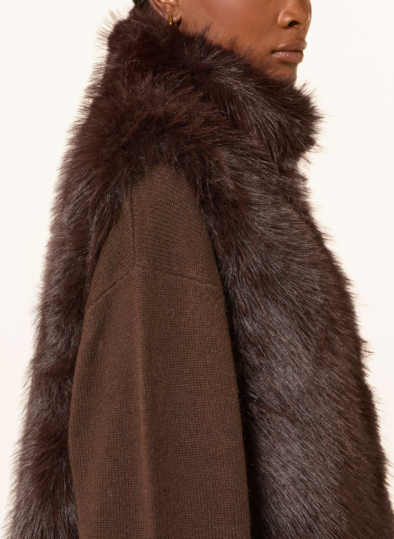 MRS & HUGS Faux fur vest: DARK BROWN