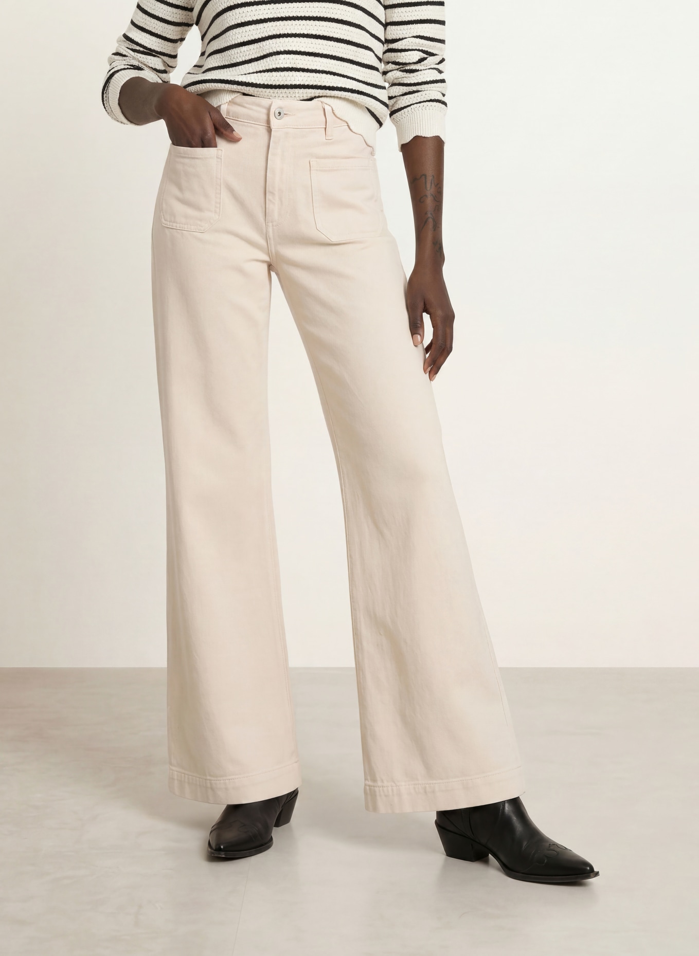 AG Jeans Jeansy wide leg MINAJY: ATWH ANTIQUE WHITE