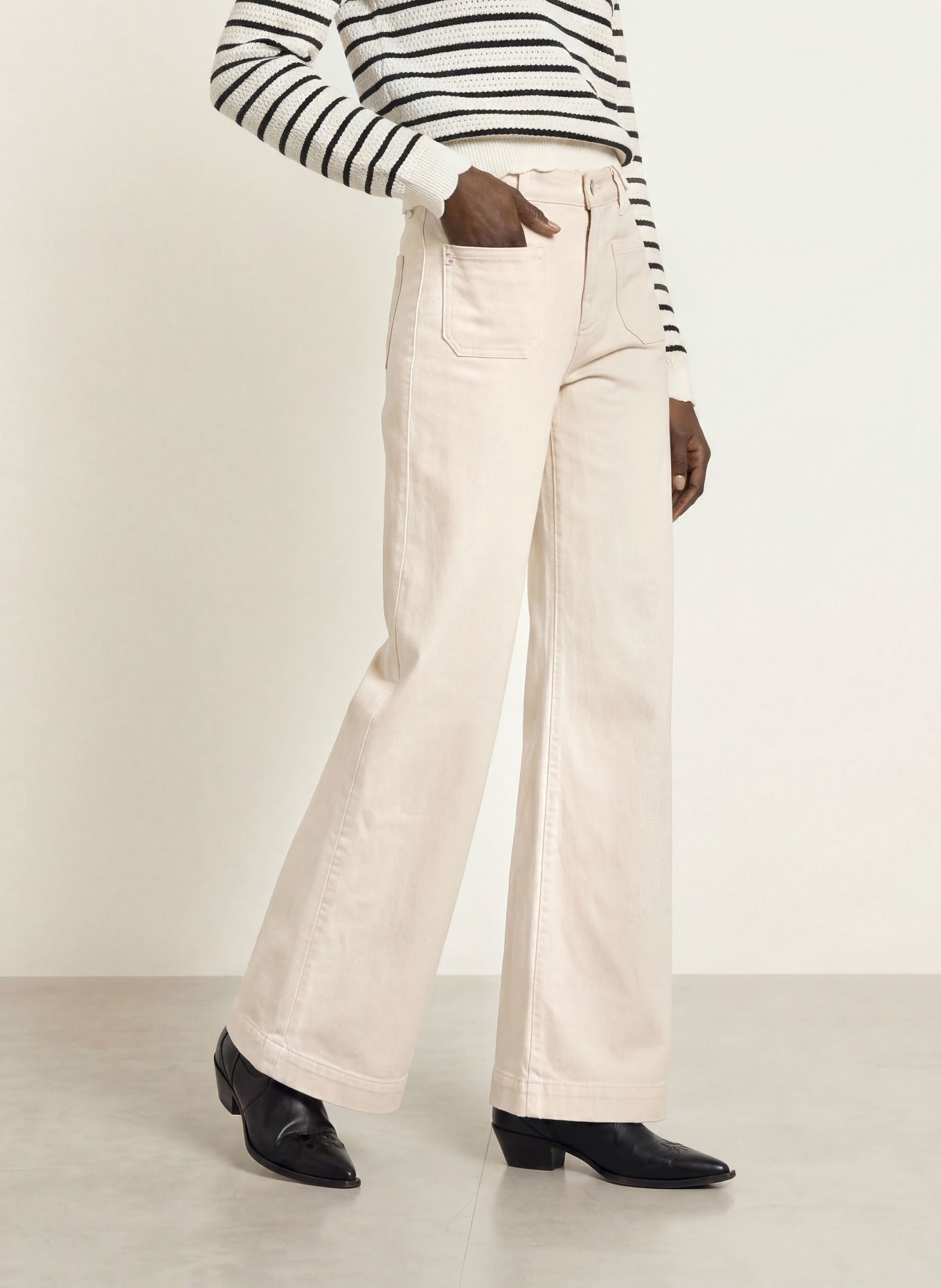 AG Jeans Jeansy wide leg MINAJY: ATWH ANTIQUE WHITE