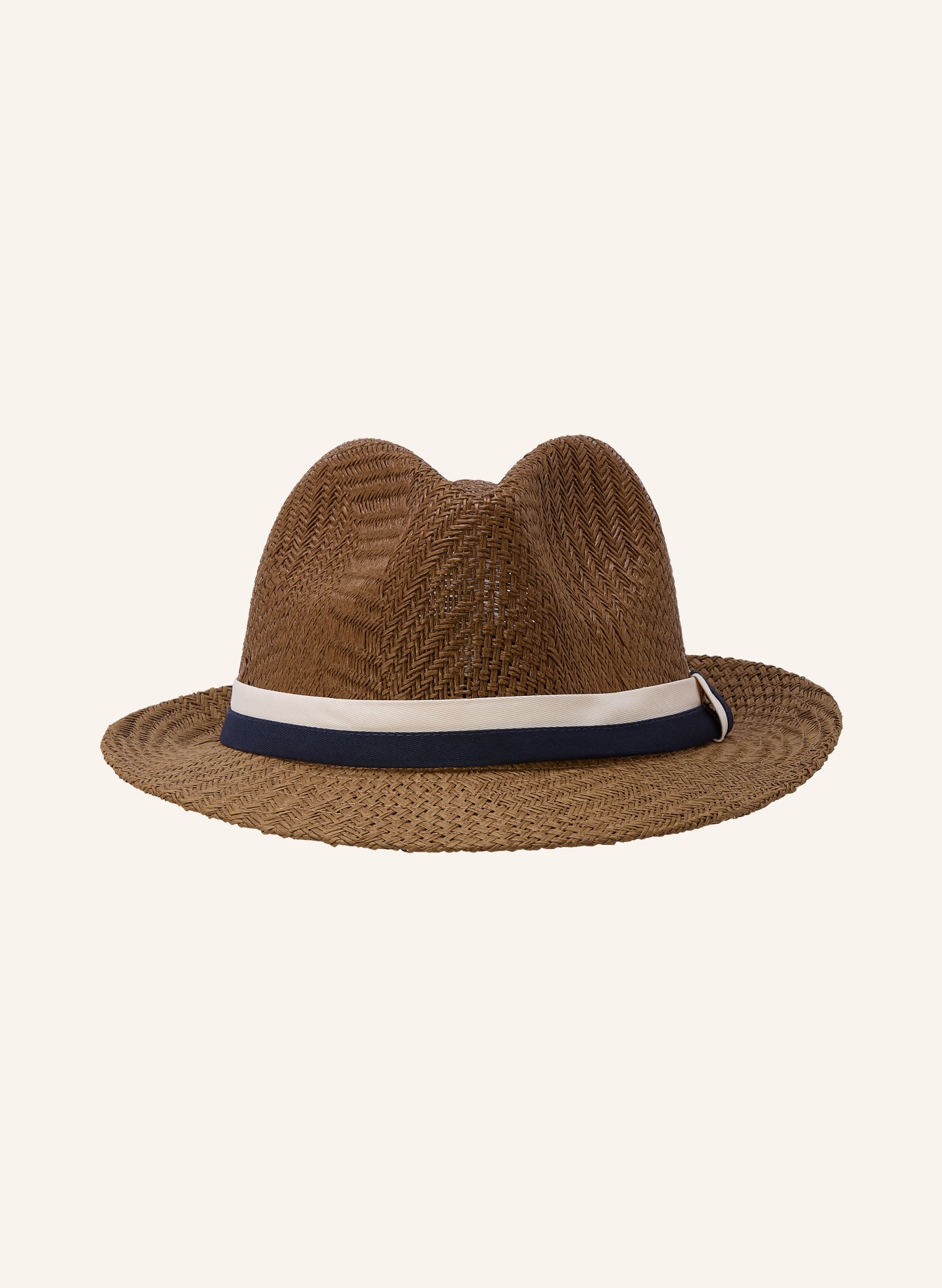 STROKESMAN'S Strohhut: CAMEL / DUNKELBLAU / WEISS