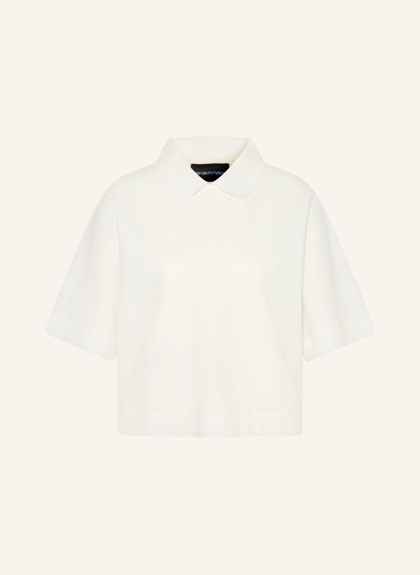 EMPORIO ARMANI Knit polo shirt: WHITE